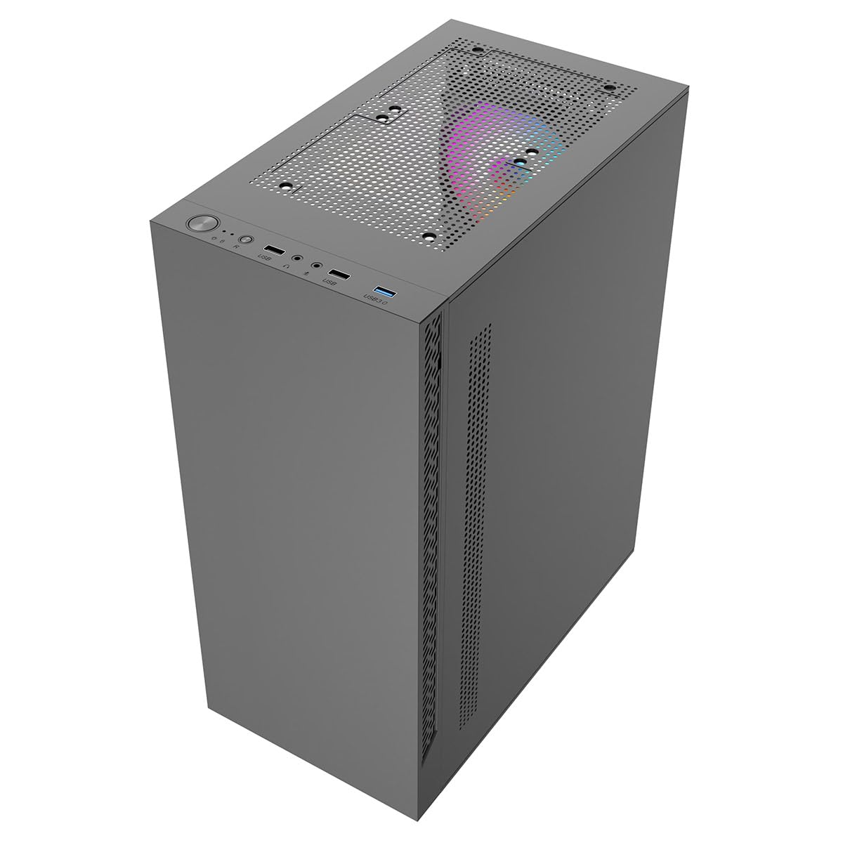 ionz KZ08 V3 Mid Tower PC Gaming Case - ATX/Micro-ATX Compatible with Tempered Glass & 1x FRGB Fan (Black) - Perfect for Gaming Rigs, Workstations & Custom PC Builds