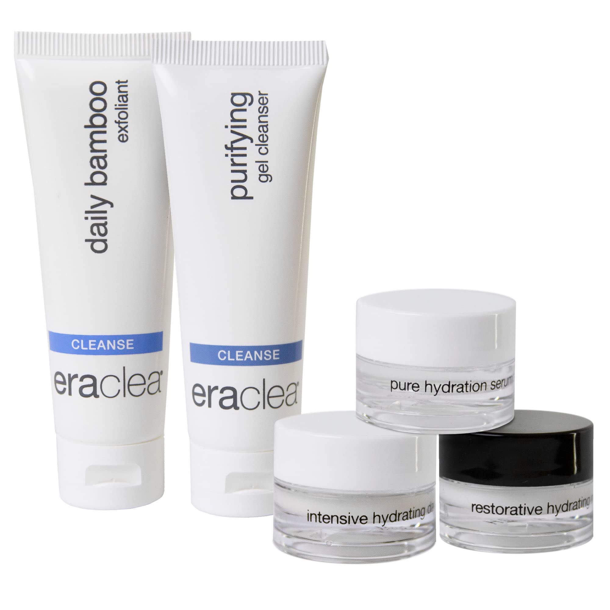 Eraclea Skincare Travel Set - 5 Piece Kit with Face Cleanser, Exfoliant, Soothing Serum, Day & Night Cream | Mini Skincare Gift for Women | Perfect for Travel, Vacation & On-The-Go Skincare Routine