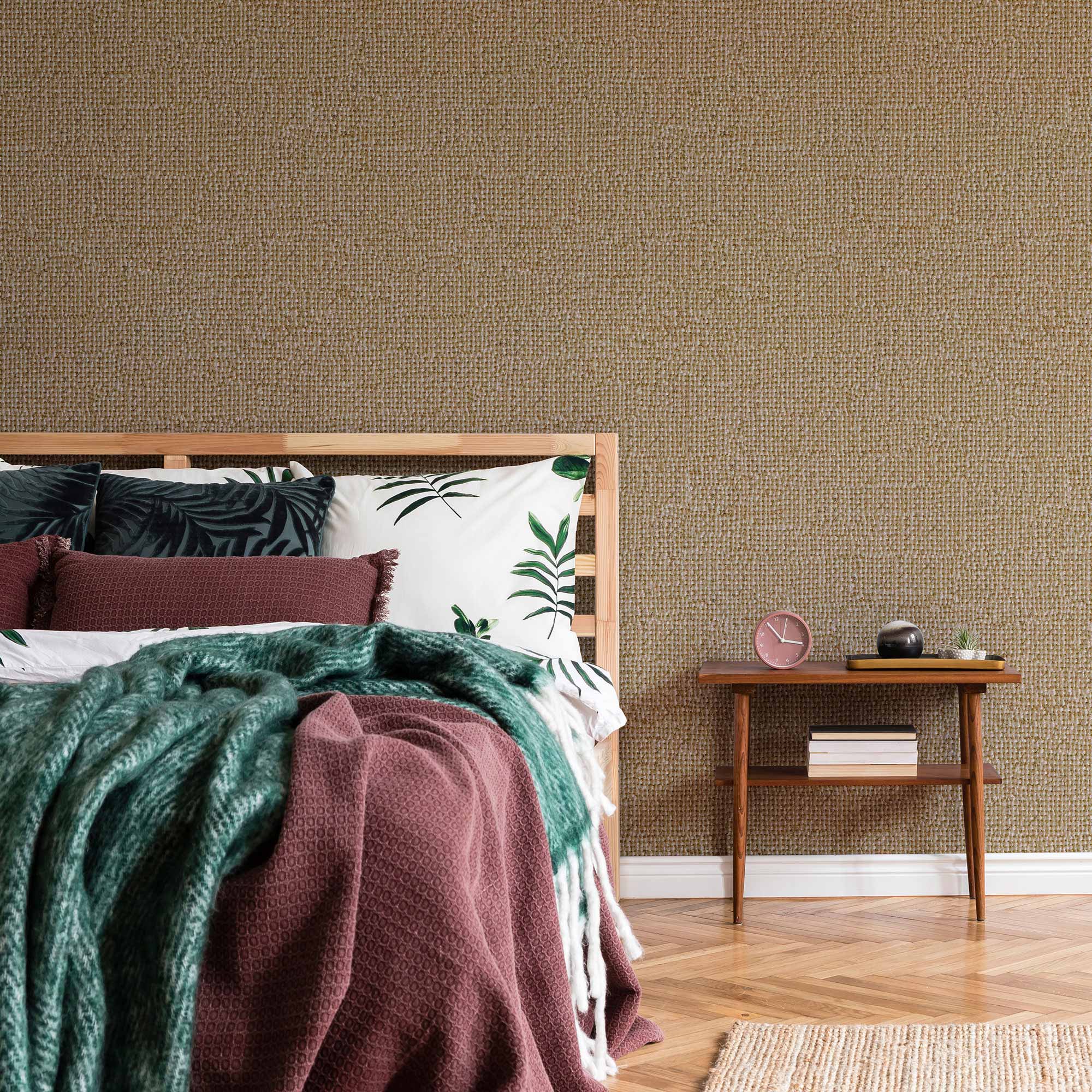 Brown Burlap Peel and Stick Removable Wallpaper - Self-Adhesive Decorative Wall Covering for Home, Office & Nursery - Easy to Install & Remove - Perfect for Accent Walls, DIY Projects & Room Makeovers