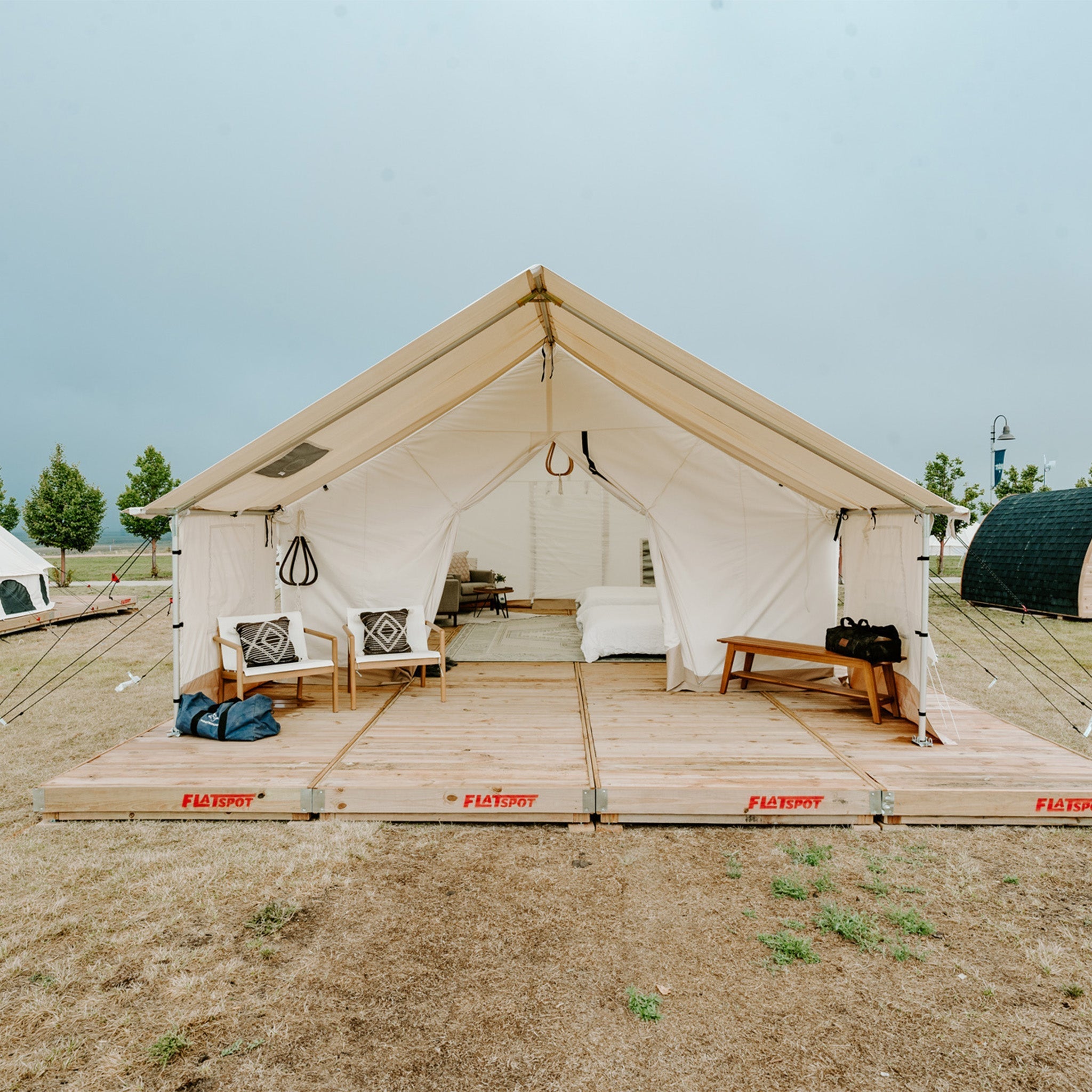 16'x24' Alpha Pro Wall Tent - Heavy Duty Canvas Camping Tent for Outdoor Adventures, Hunting & Glamping - Waterproof & Spacious Shelter for Family Camping Trips