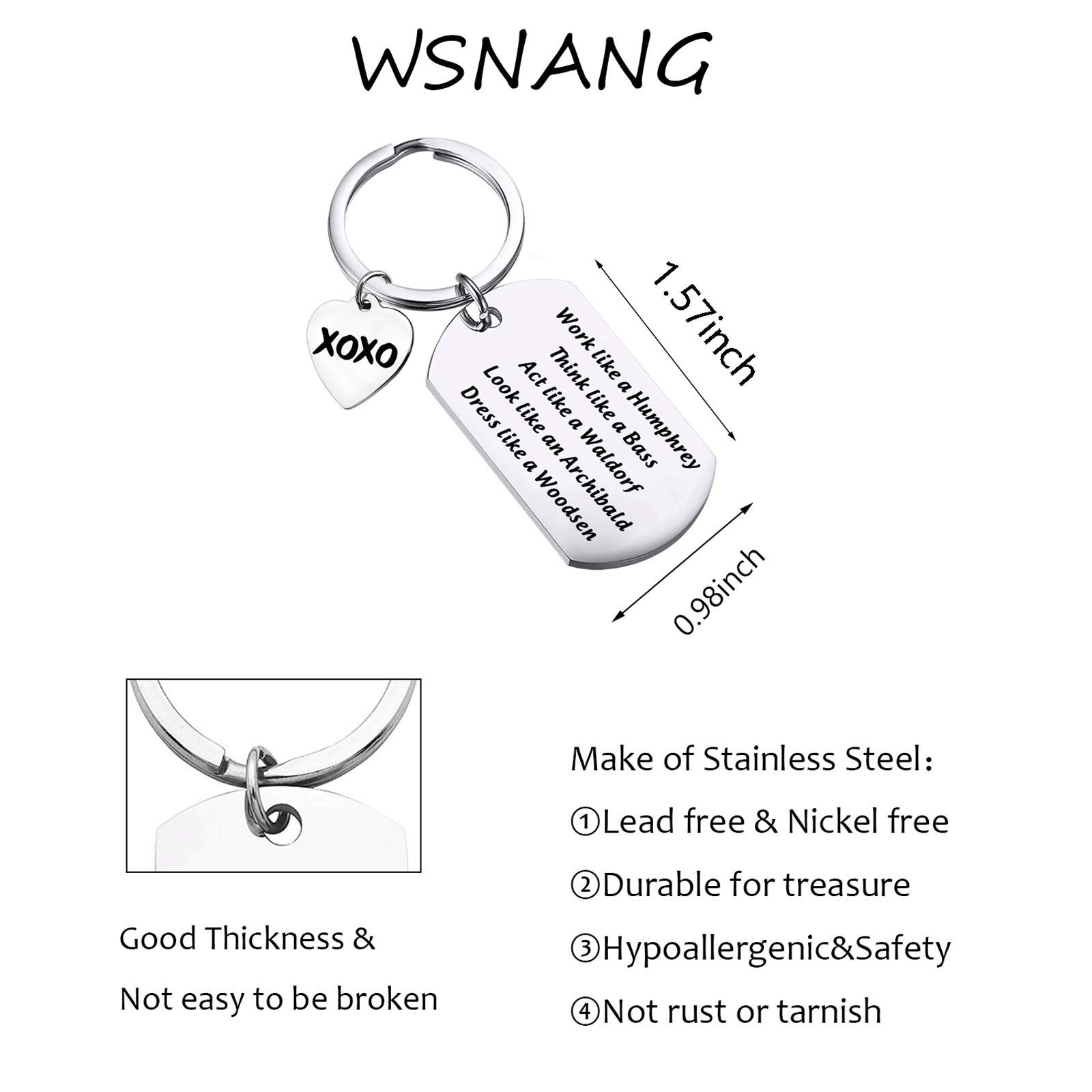 WSNANG Think Like a Bass Act Like a Waldorf Keychain - TV Show Inspired Gift for Fans - Perfect for Keychains, Backpacks, and Gifts