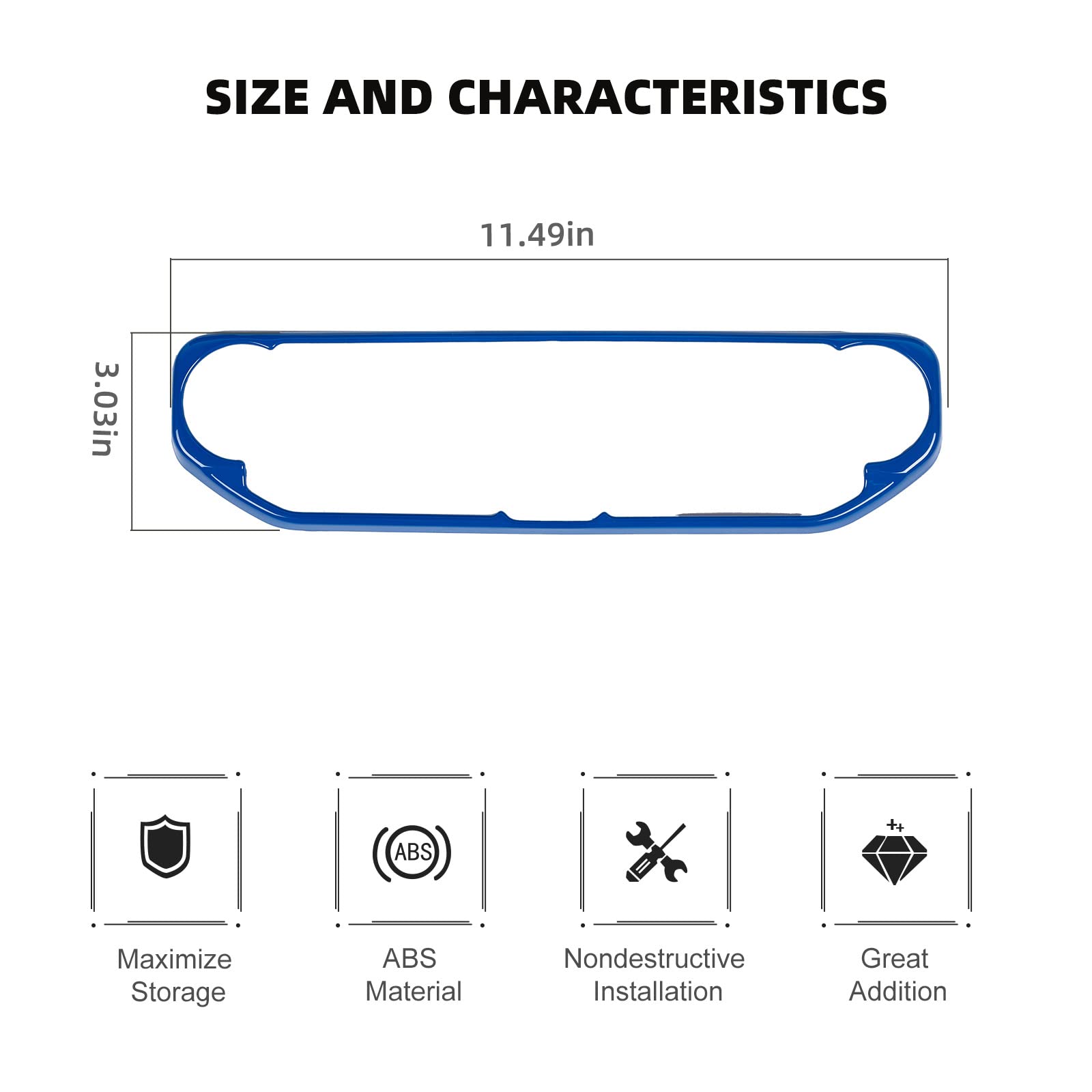 2018-2022 Jeep Wrangler JL/JLU & Gladiator JT AC Vent Trim Panel Cover - Blue Interior Dashboard Accessory Kit for Car Customization & Off-Road Style Upgrade