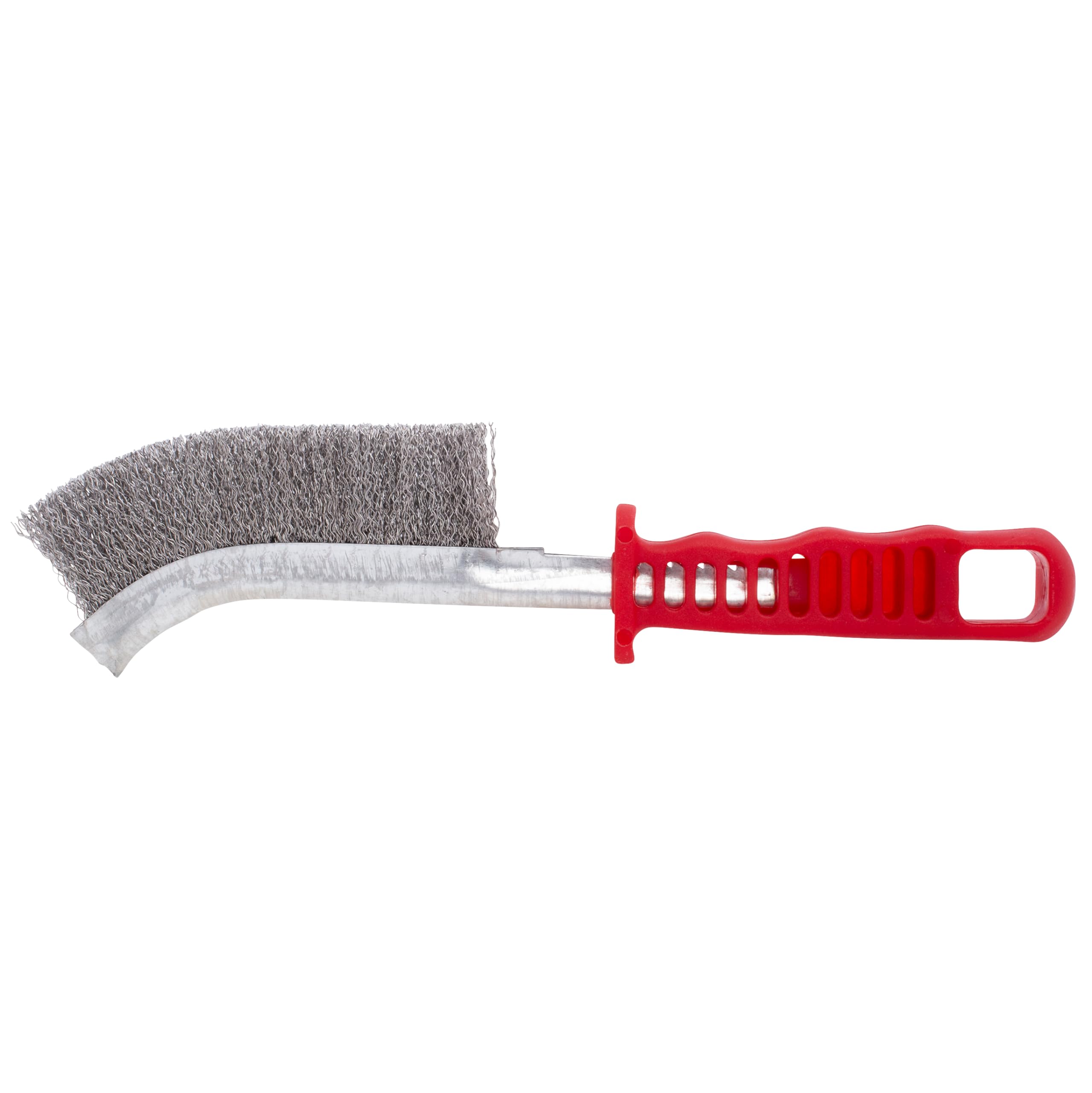 Shark 14098 Heavy Duty Steel Scratch Brush with Red Handle - Perfect for Cleaning Grills, Pans, and Stubborn Stains in Kitchen & Outdoor Use