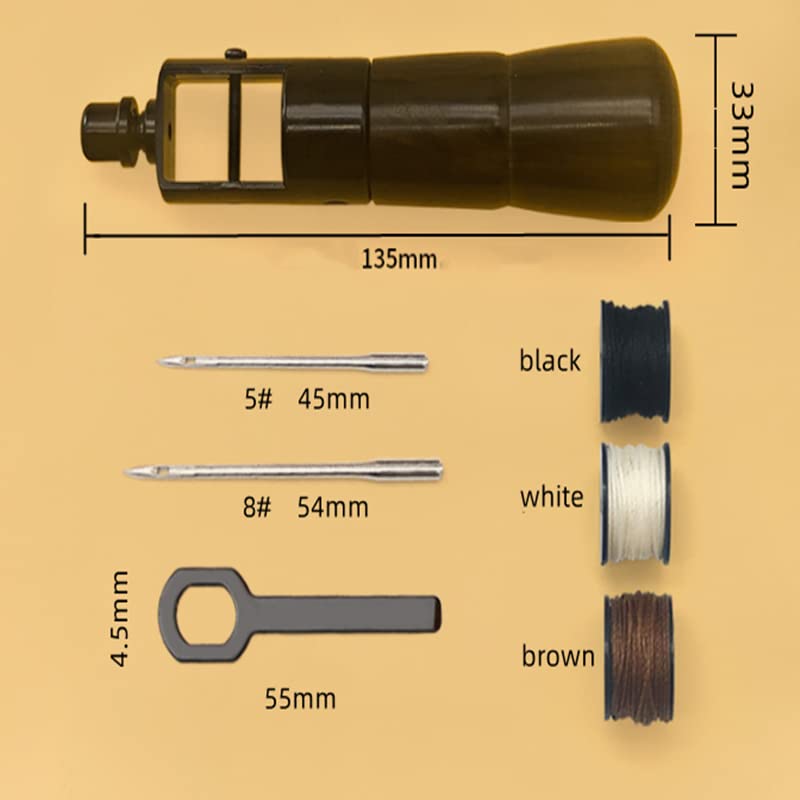 Professional Leather Sewing Awl Kit - Heavy Duty Hand Stitcher & Repair Tool for Leather, Canvas, Denim - DIY Leather Craft Supplies for Shoes, Bags, Belts & Upholstery Repair