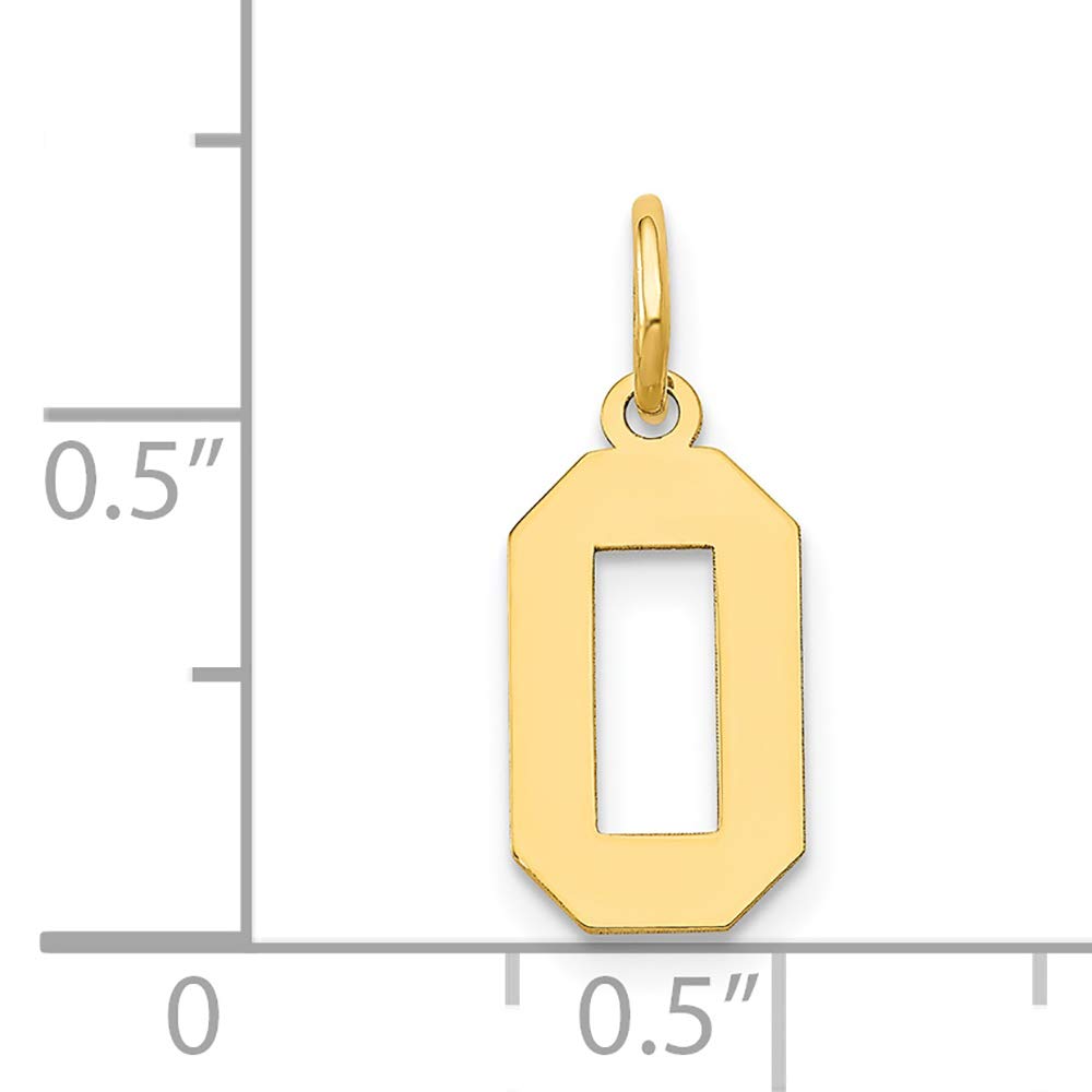 14K Yellow Gold Small Polished Number 