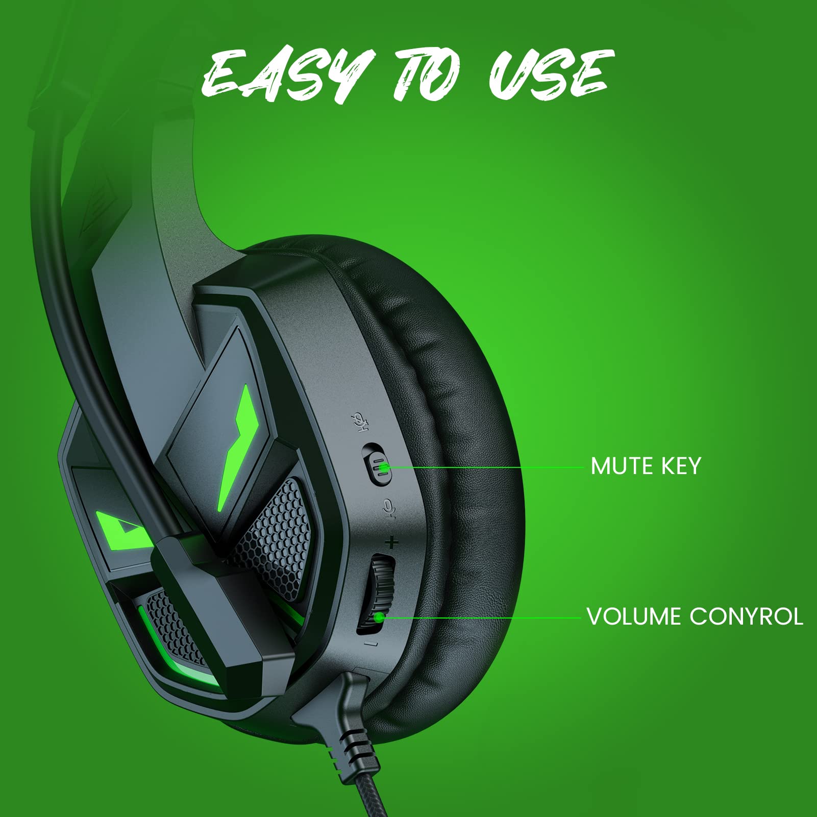 EKSA Fenrir S Gaming Headset with Microphone - 50mm Drivers, Noise Cancelling Mic, RGB Lighting & Memory Foam Ear Pads for PC, PS5, Xbox, Switch - Perfect for Competitive Gaming & Online Streaming
