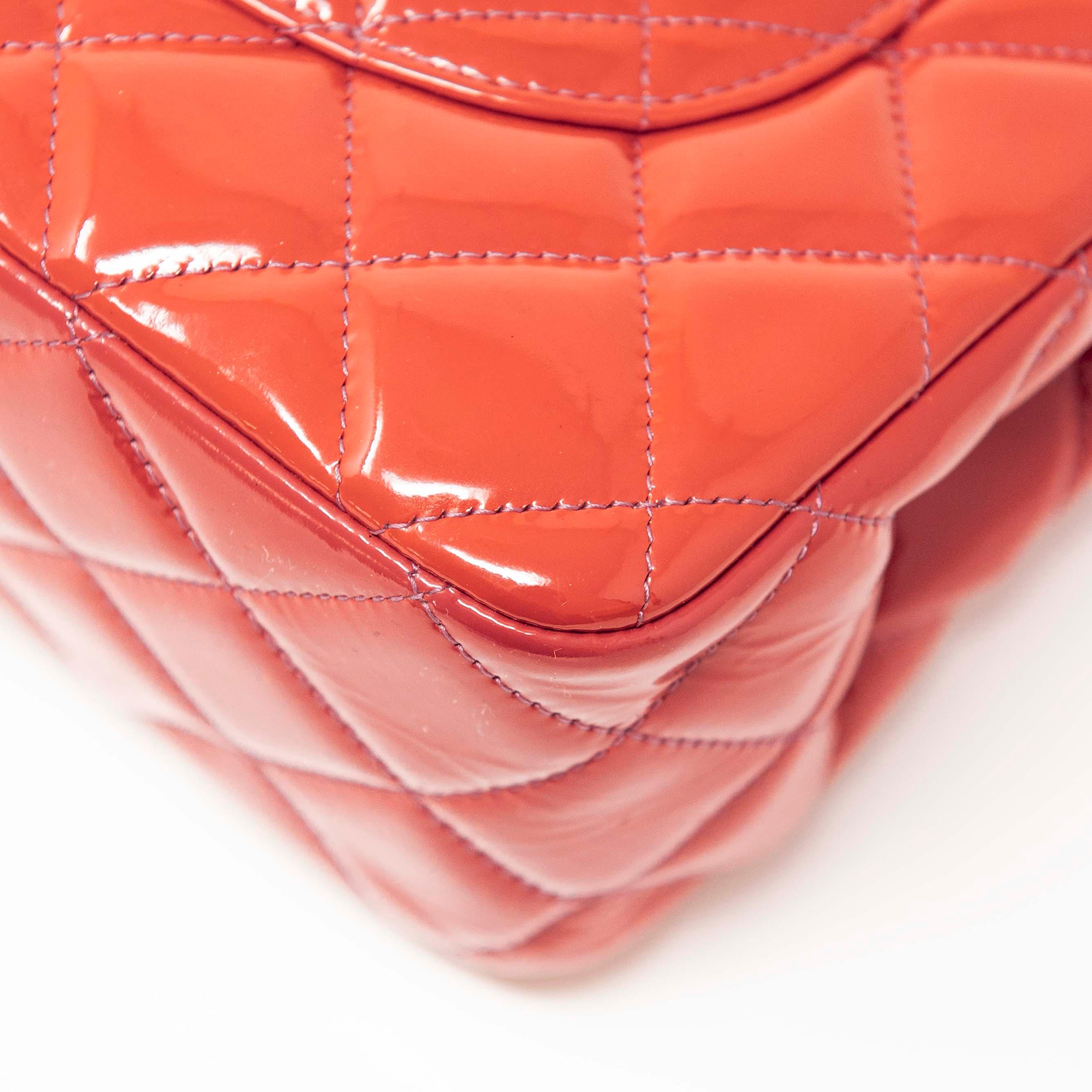 Chanel Pink Patent Leather Classic Jumbo Flap Bag - Luxury Designer Handbag for Women, Perfect for Parties & Special Occasions