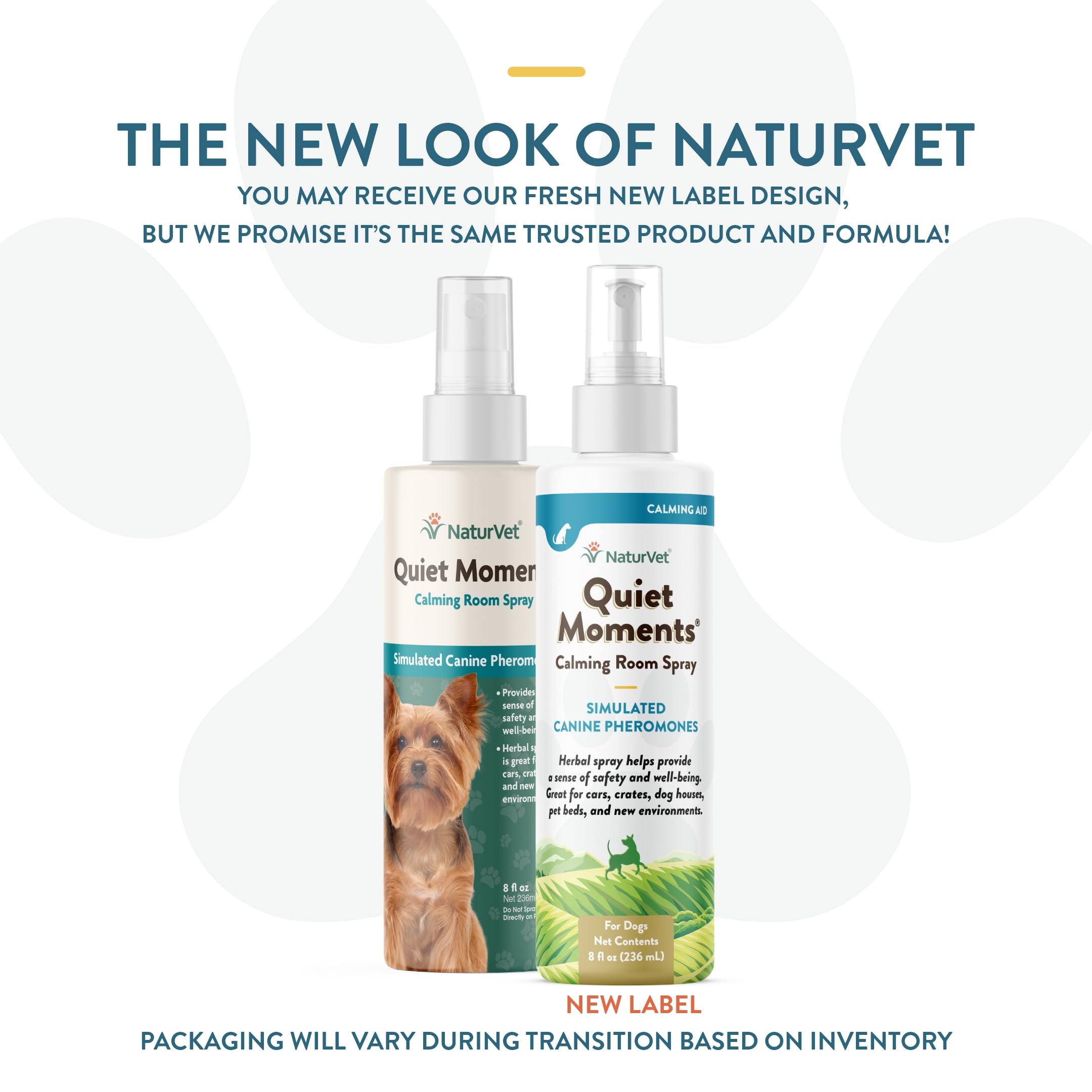 NaturVet Quiet Moments Herbal Calming Spray for Dogs – 8 Oz Stress & Anxiety Relief – Helps with Travel, Storms & New Environments – Perfect for Crates, Cars & Vet Visits – Natural Pet Calming Solution