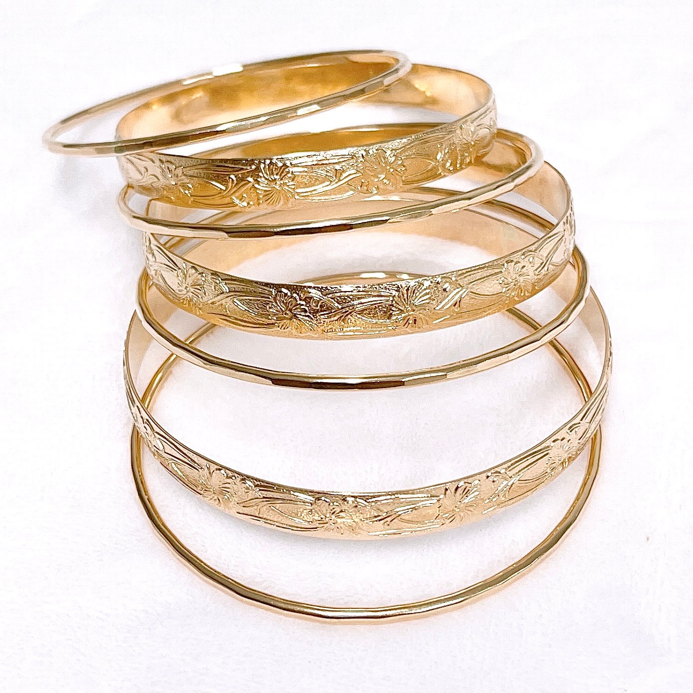 ATHENA 8mm Heirloom Bangles Set (B550) - Elegant Stackable Bracelets for Women, Perfect for Weddings, Parties & Everyday Wear