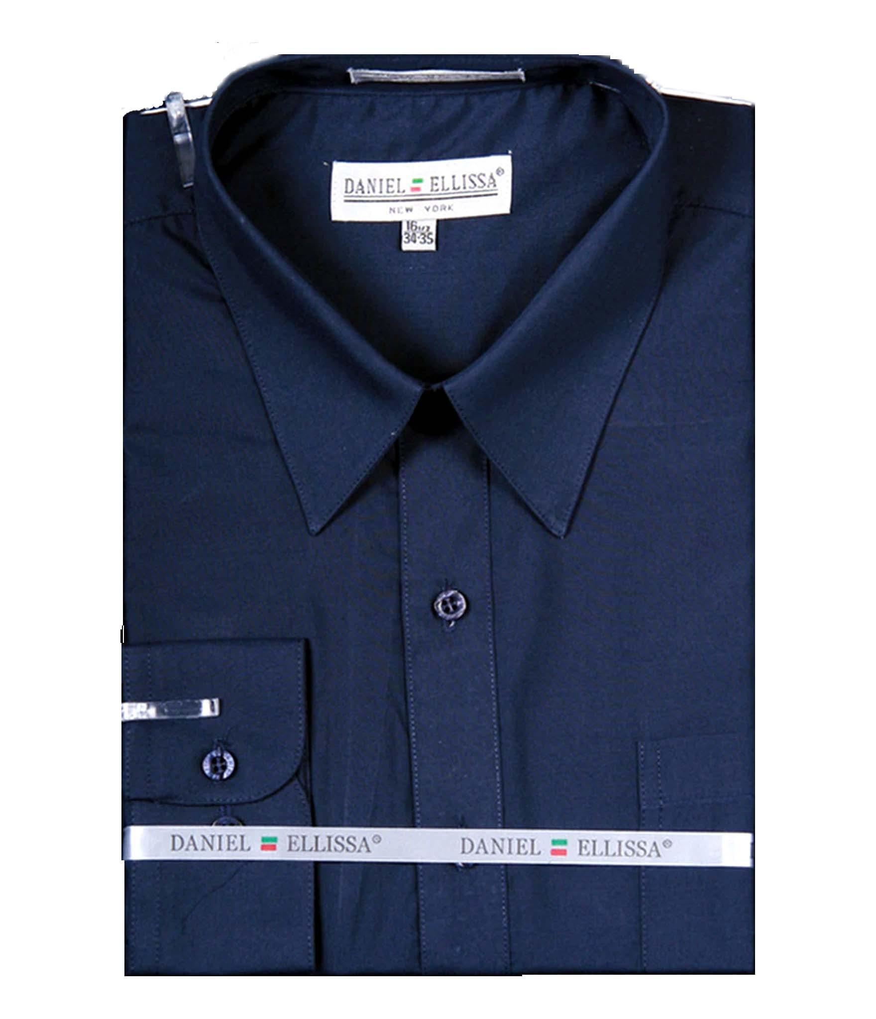 Premium Men's Dress Shirt with Convertible Cuff - Classic Navy Blue Business Shirt for Office, Wedding & Formal Occasions