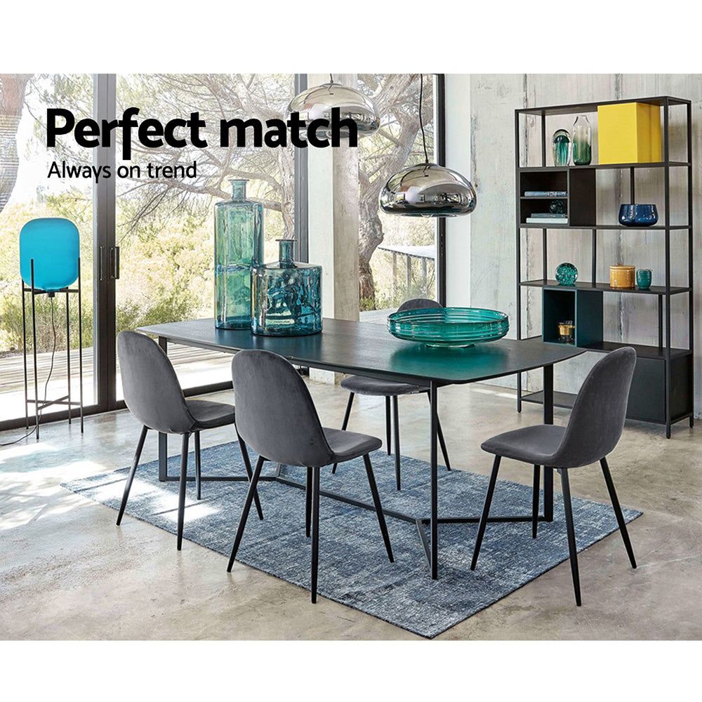 4 Pack Dark Grey Dining Chairs - Modern Kitchen & Dining Room Furniture Set for Home & Restaurant Use
