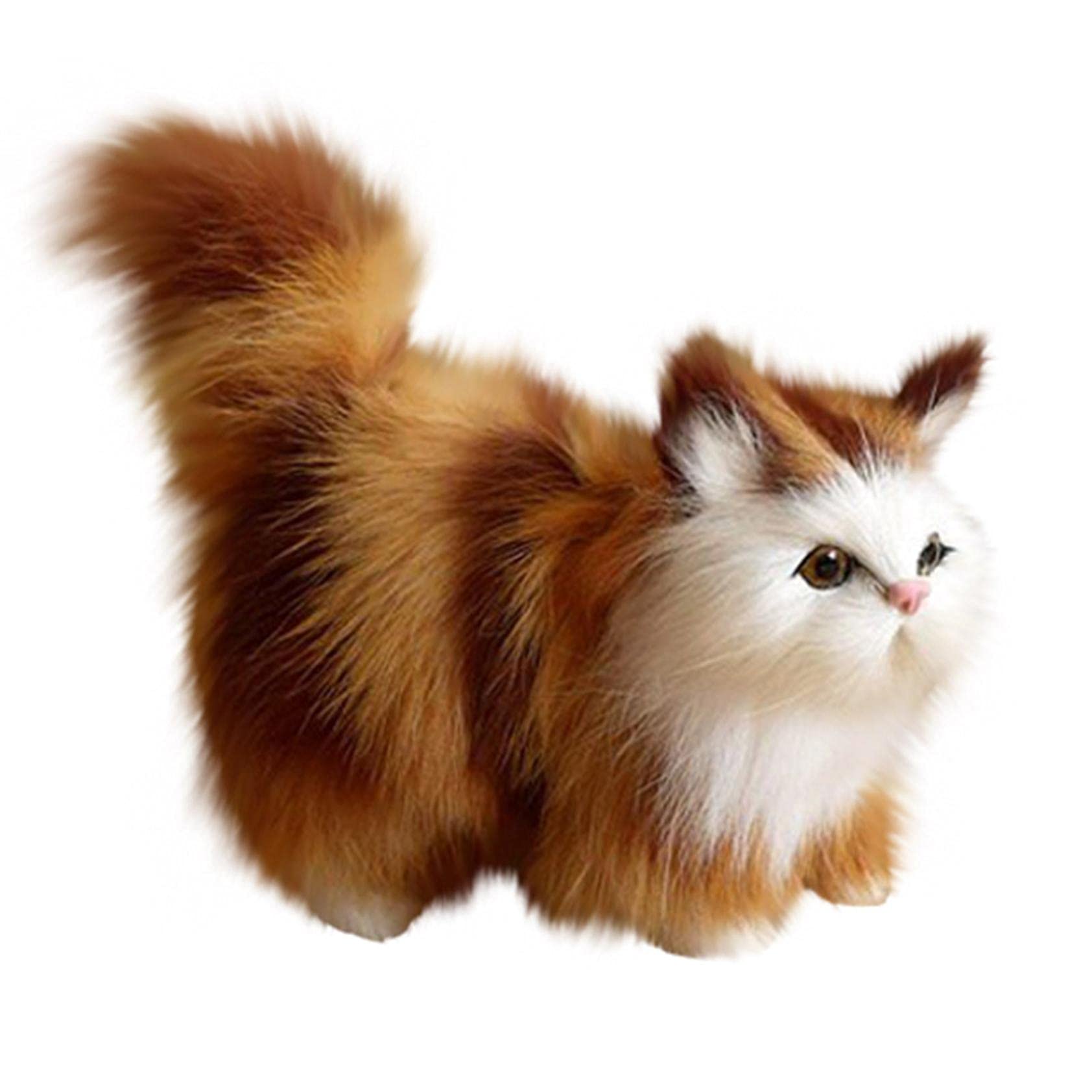Onefa Plush Figure Toys - Realistic Simulation Cat Plush, Soft Skin-Friendly Animal Model, Perfect Gift for Kids, Desktop Decoration, Vacuum Adsorption Packaging (Brown) - Ideal for Home, Office, and Nursery Decor