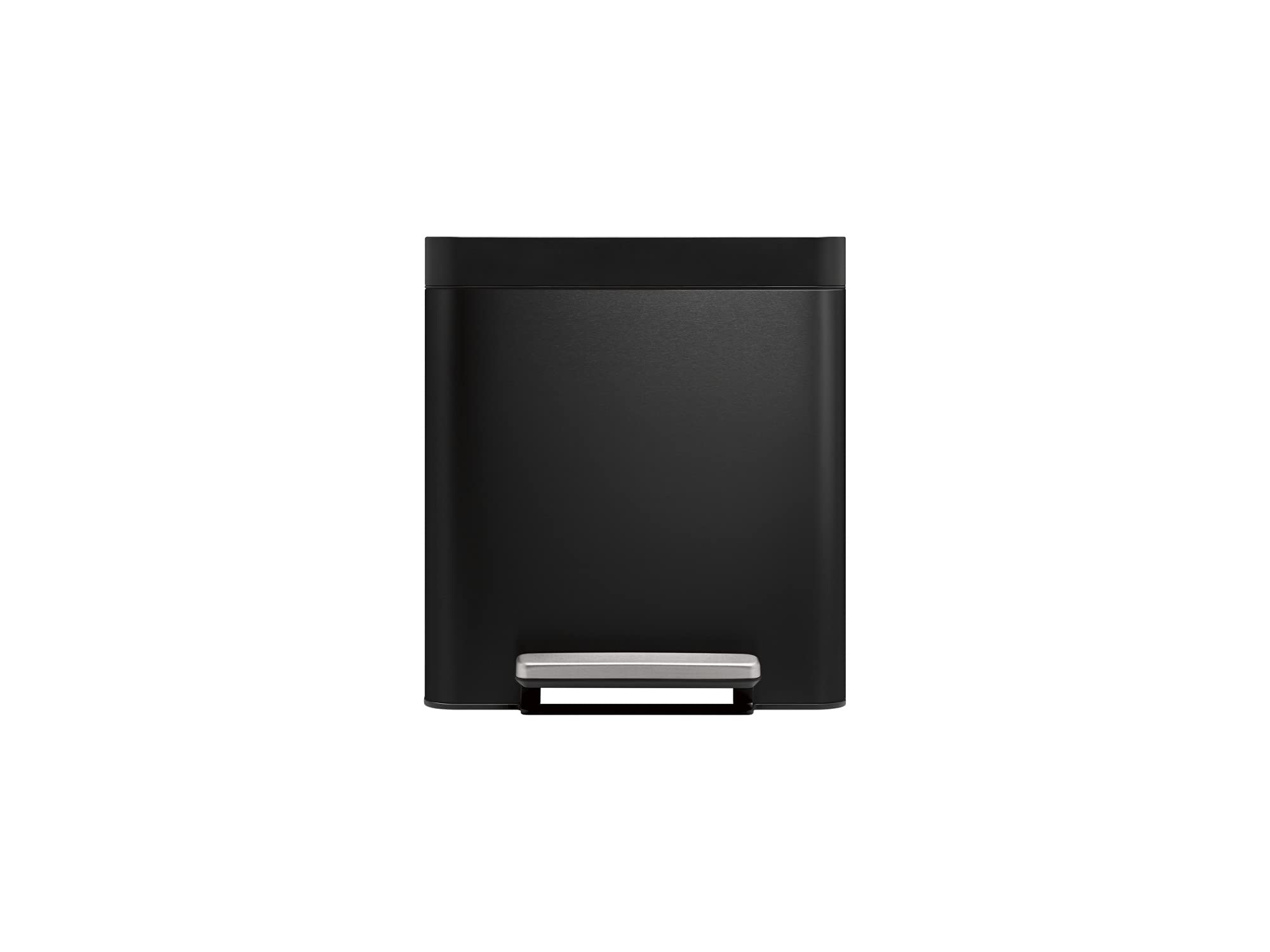 Kohler K-20942-BST 8-Gallon Compact Black Stainless Steel Step Trash Can - Sleek Kitchen & Office Waste Bin for Modern Homes