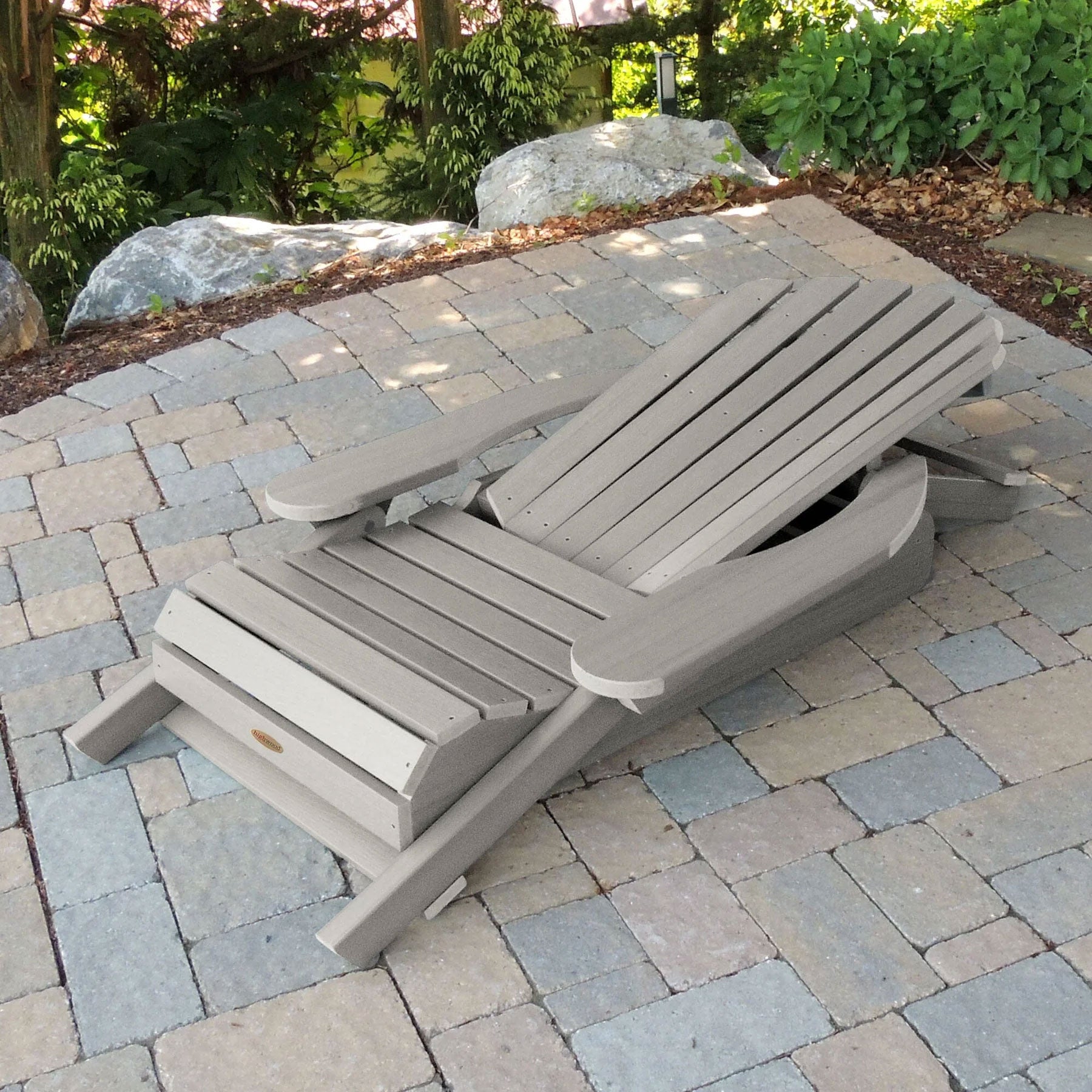King Hamilton Folding & Reclining Adirondack Outdoor Chair - Patio, Lawn, Garden & Poolside Relaxation - Weather-Resistant Comfort for Backyard, Deck & Camping