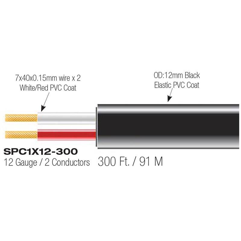 Blastking SPC1X12 300 12 AWG 2 Conductor Speaker Cable 300ft - High-Quality Audio Cable for Home Theater, Studio, and Live Sound Systems