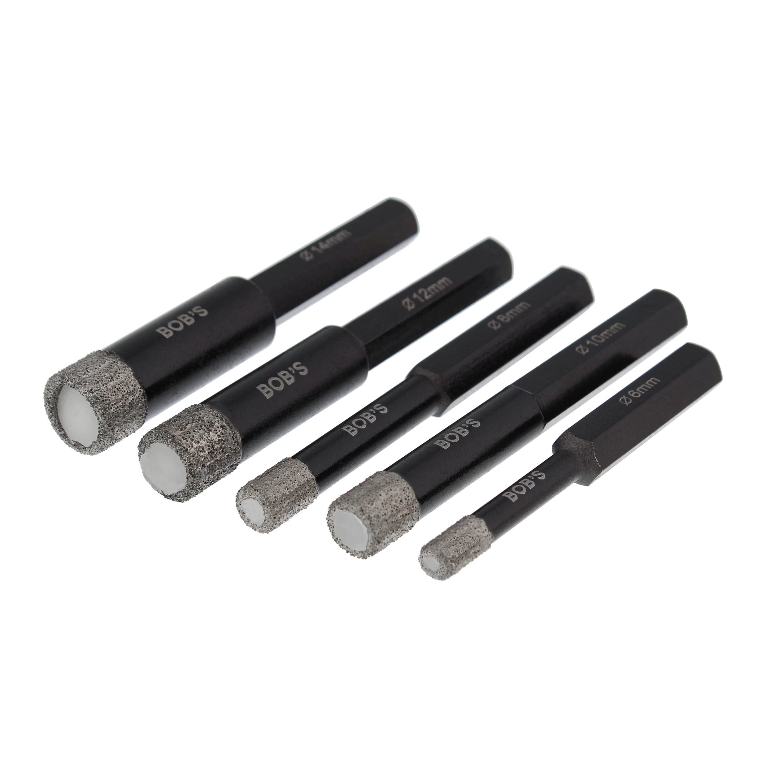 BISupply 5-Piece Diamond Drill Bit Set for Porcelain Tile - 3/8