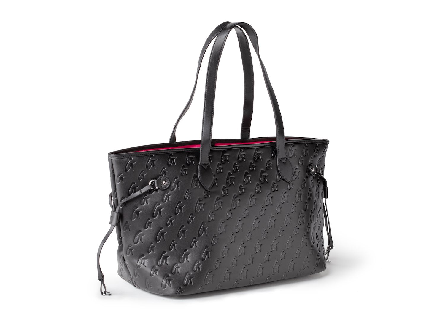 Monogram Glam Tote Bag in Black & Pink - Stylish Designer Handbag for Women, Perfect for Work, Travel & Everyday Use