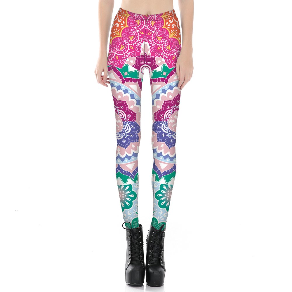 mwbay Women's Totem Witch Bohemian Fitness Leggings - High Waist Yoga Pants for Workout & Running - Sizes S-4XL - Perfect for Yoga, Gym & Casual Wear