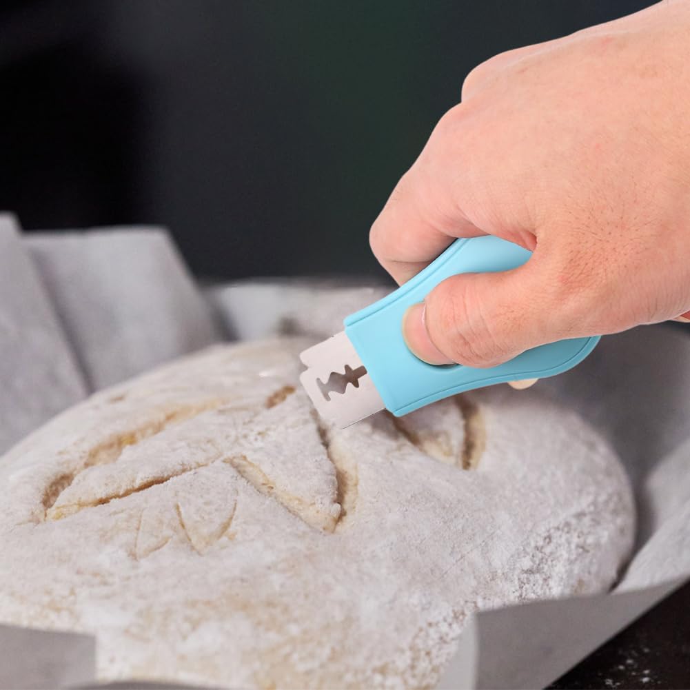 Professional Magnetic Bread Lame - Extendable Dough Scoring Tool with 5 Razor Blades for Sourdough Bread Baking | Perfect for Artisan Bread Making & Home Bakers (Blue) | Ideal for Scoring Patterns on Sourdough, Baguettes & Homemade Breads
