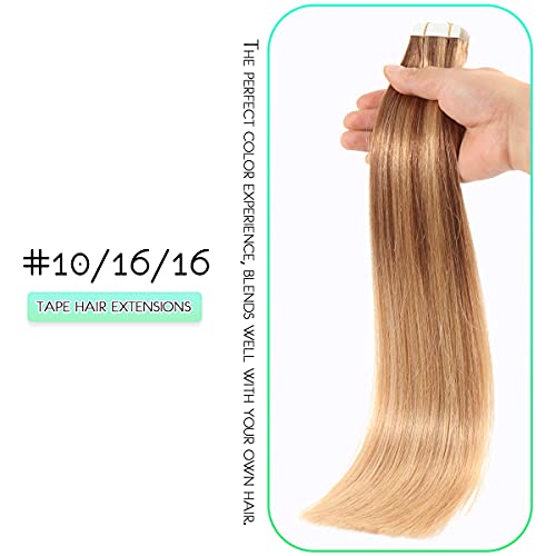 20 Pcs 50 Grams Tape in Human Hair Extensions - Remy Hair for Natural Look & Volume - Perfect for Daily Wear, Parties & Special Occasions