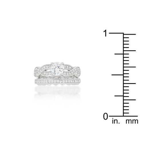 Infinity Twist Bridal Wedding Ring Set - 14K White Gold Diamond Engagement & Wedding Band for Women - Perfect for Proposals, Anniversaries & Bridal Jewelry Gifts
