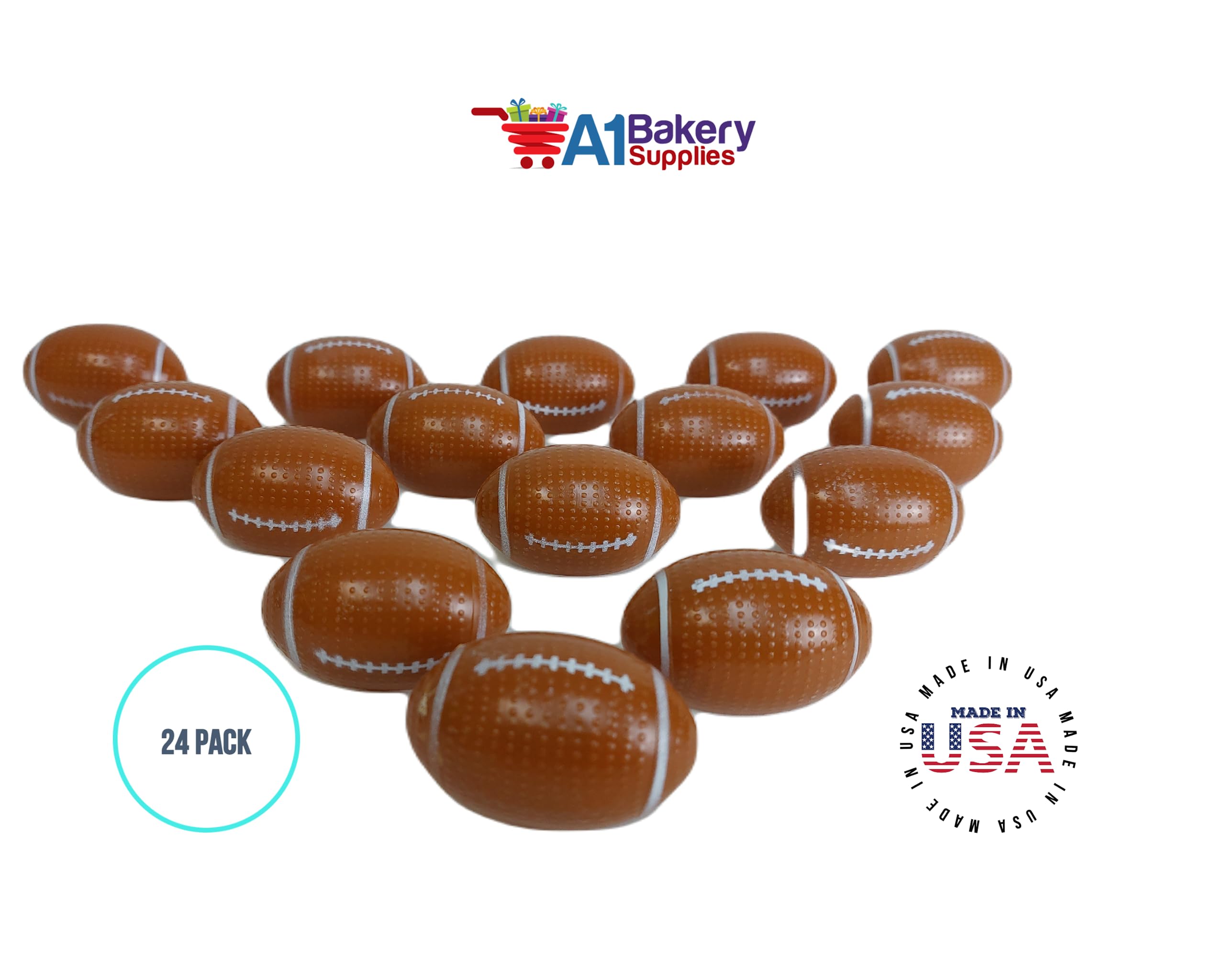 24-Pack Football Cupcake Rings for Baking & Decorating - Perfect for Birthday Parties, Sports Events & Game Day Treats by A1 Bakery Supplies