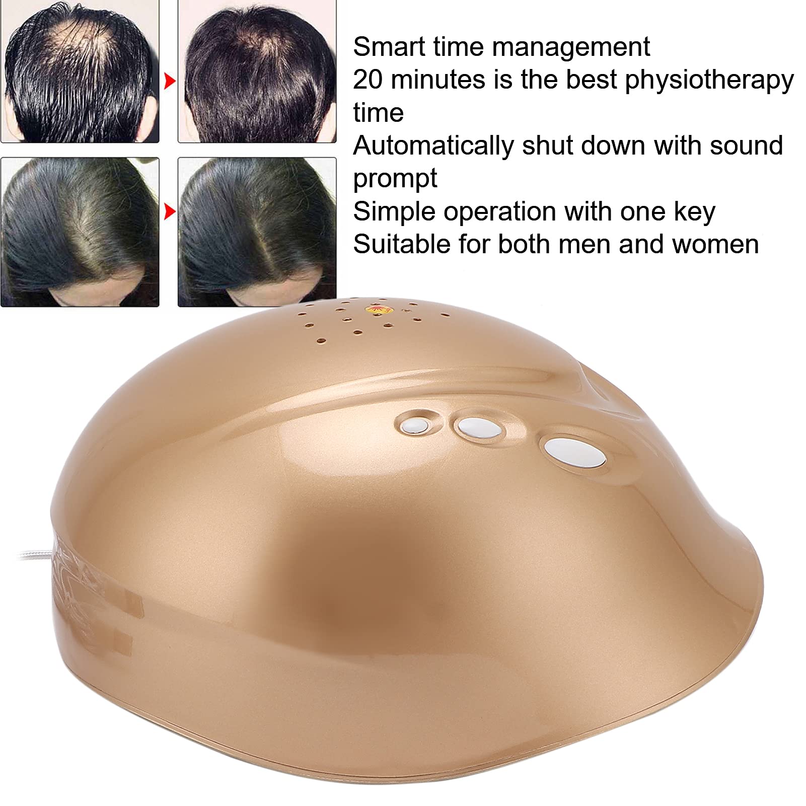 Professional Laser Cap for Hair Growth & Regrowth - FDA Cleared Light Therapy Cap for Hair Loss Treatment - Effective Hair Growth System for Men & Women with Thinning Hair (Golden) - Perfect for Home Use & Salon Treatments