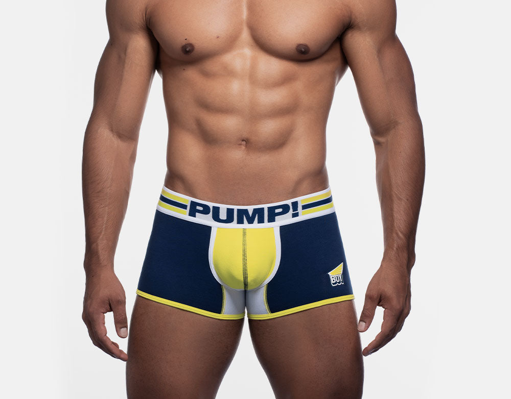 PUMP! Recharge Performance Boxer Briefs - Navy Blue Men's Underwear for Gym, Workout & Active Lifestyle