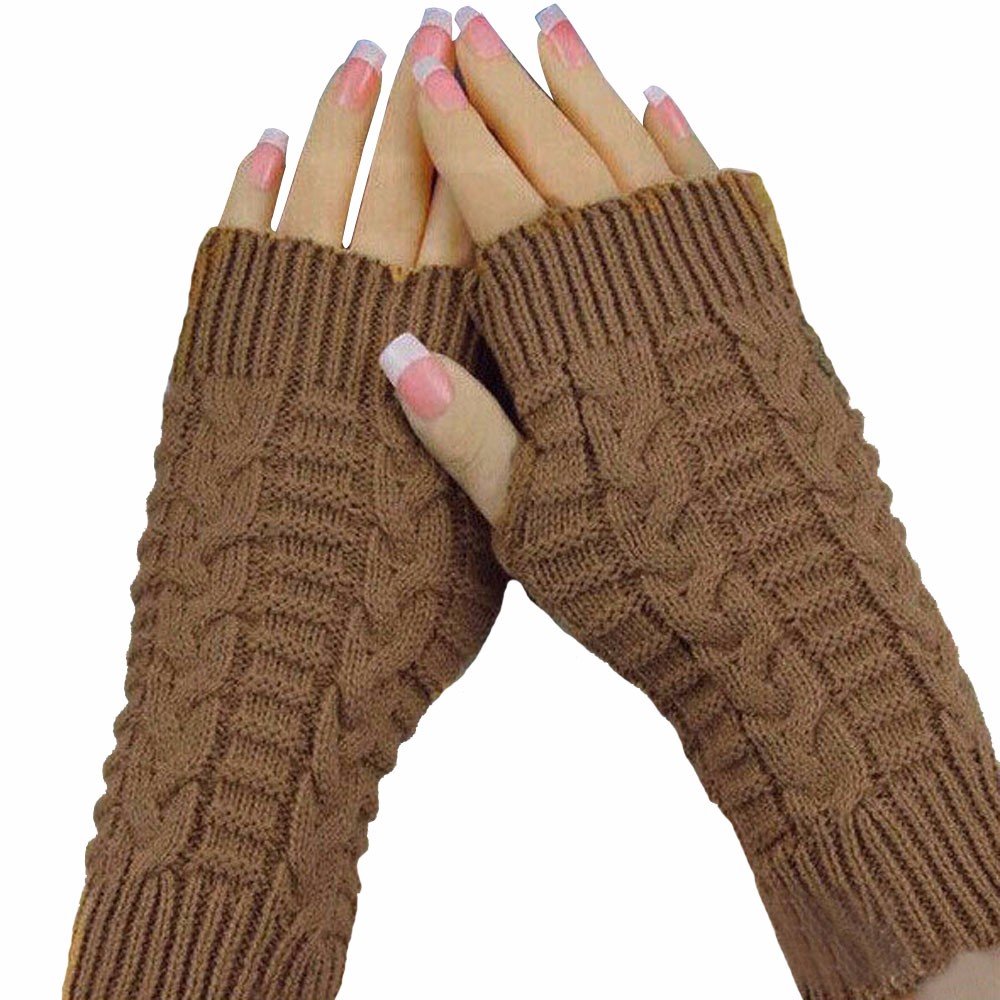 **Warm Winter Ski Gloves & Mittens for Men and Women - Fingerless Knitted Arm Warmers for Cold Weather - Perfect for Skiing, Snowboarding & Outdoor Activities**