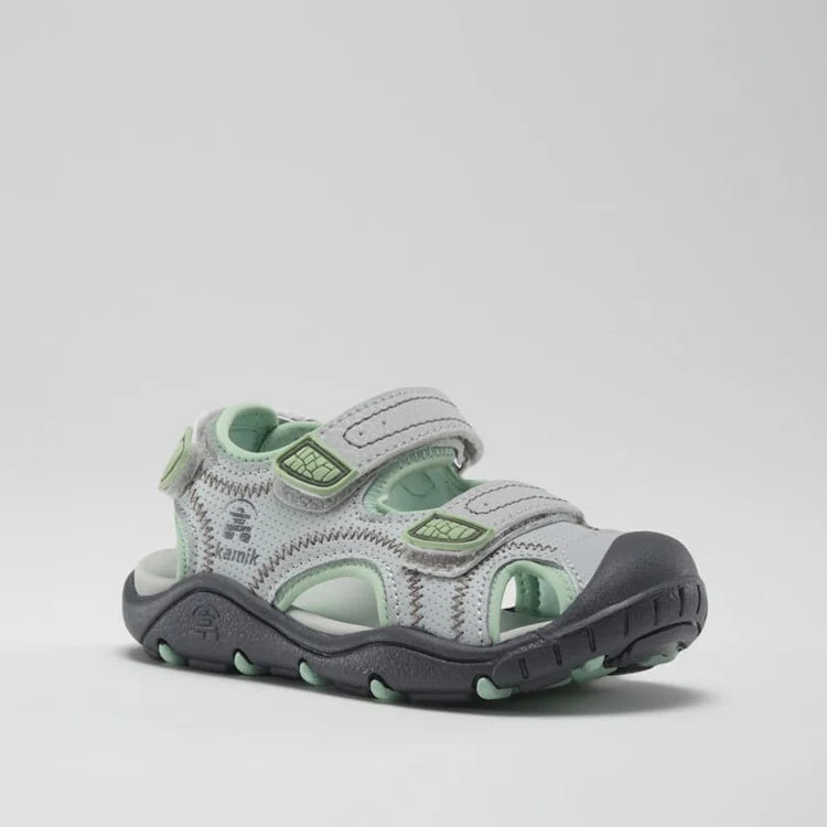 Kamik Light Grey Seaturtle2 Toddler Sandals - Waterproof Beach Shoes for Boys & Girls - Perfect for Summer Play, Poolside, and Outdoor Adventures