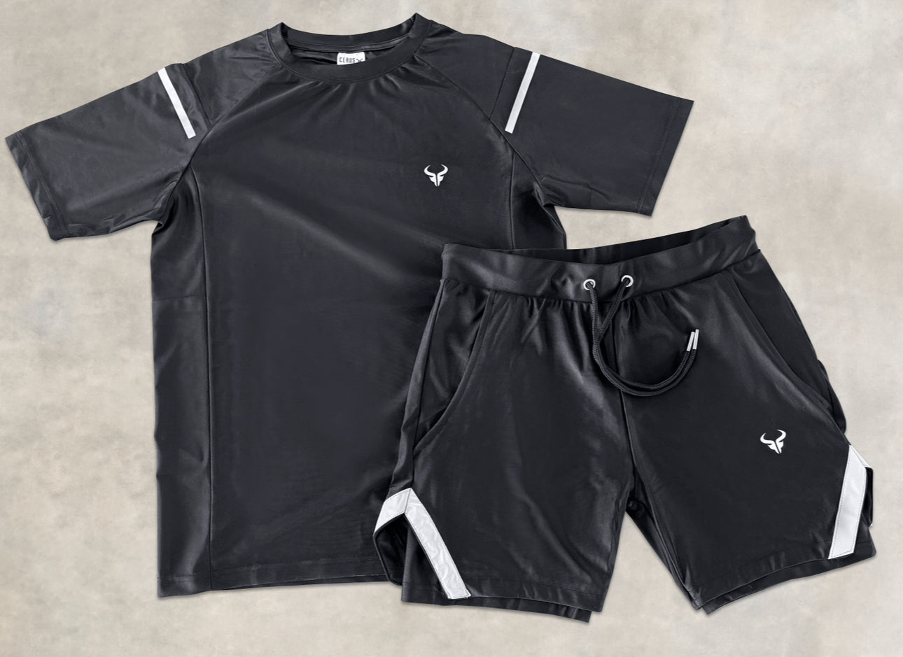 Cerus Black Aura 2-in-1 Running Shorts with Built-in Liner - Men's Athletic Workout Gym Shorts for Jogging, Training & Outdoor Activities