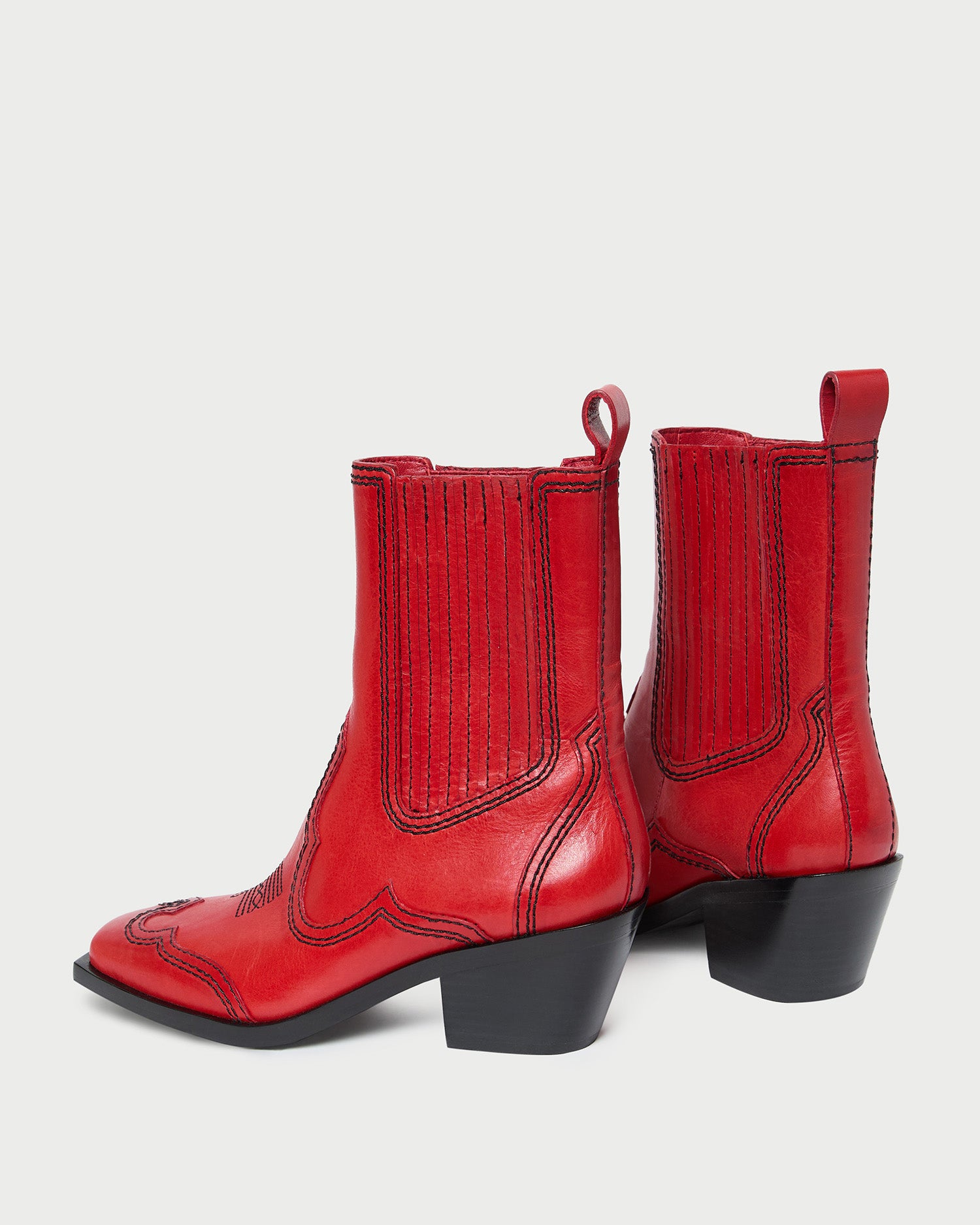 Agnes Red Leather Western Boots for Women - Stylish Cowgirl Boots with Comfortable Fit - Perfect for Country Rides, Rodeos & Western Fashion