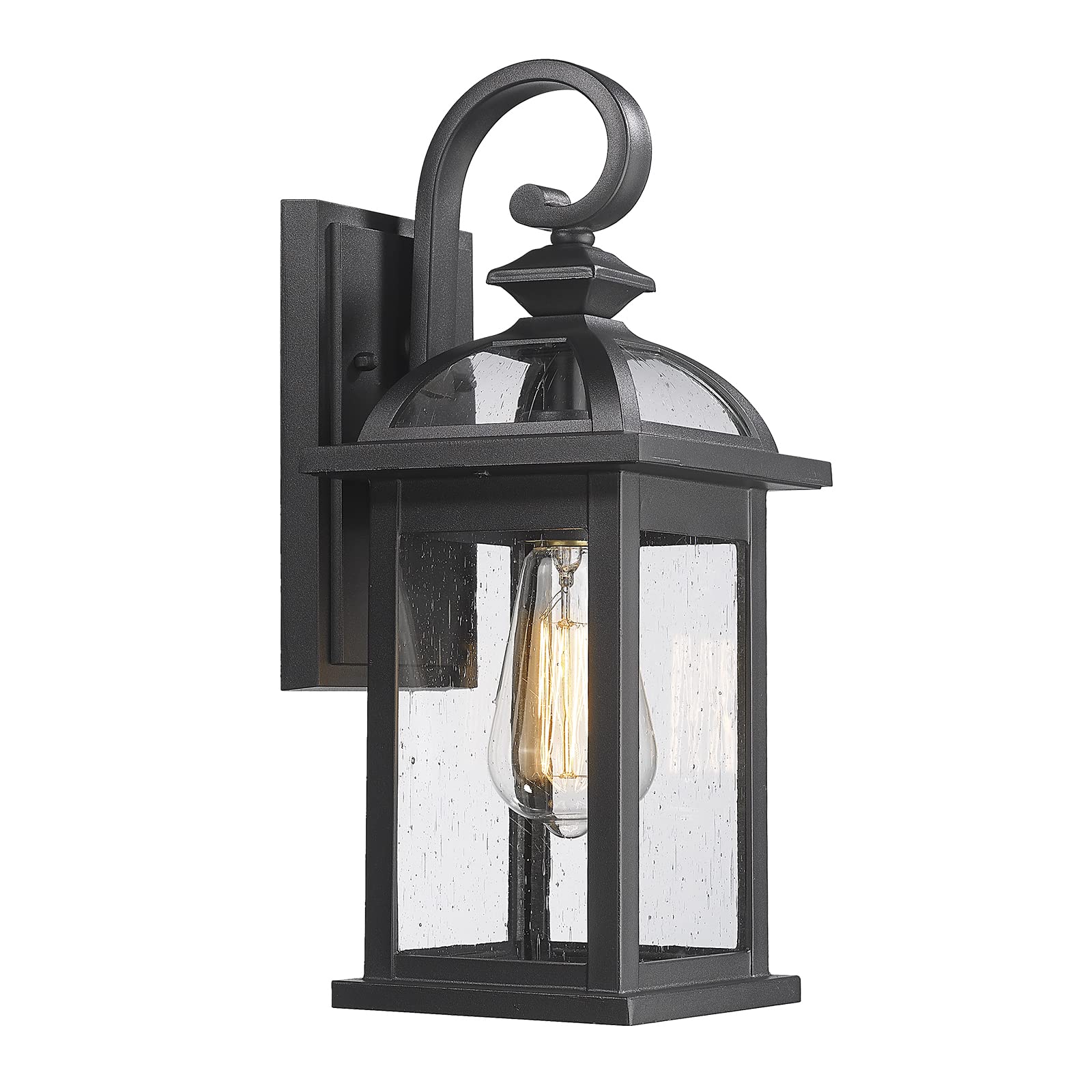 Darkaway Outdoor Wall Sconce Light Fixture - Waterproof Exterior Lighting with Seeded Glass for House, Front Porch, Patio, Garden & Pathway (1 Pack) - Perfect for Outdoor Entertaining & Home Security