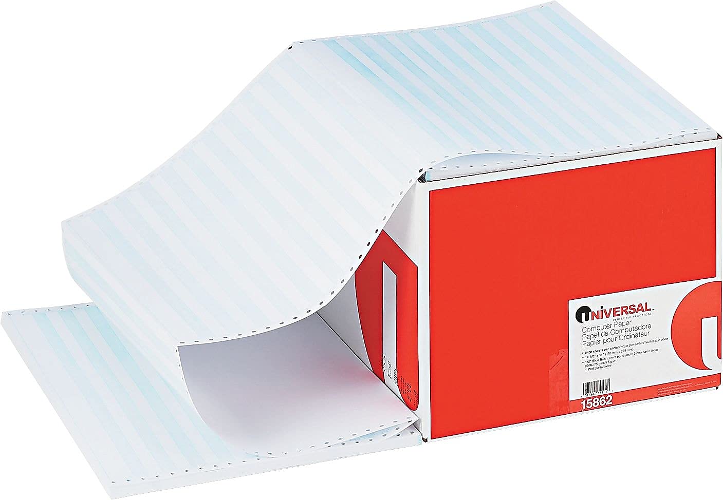 UNV15862 Premium Blue Bar Computer Paper - 8.5