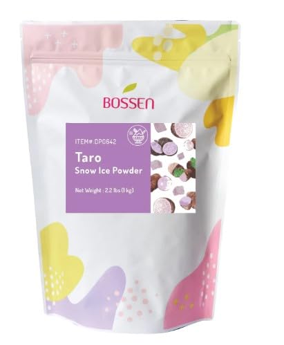 Bossen Snow Ice Powder - Premium Taro Flavor for Shaved Ice Desserts, Bubble Tea & Smoothies | Perfect for Summer Treats & Party Snacks