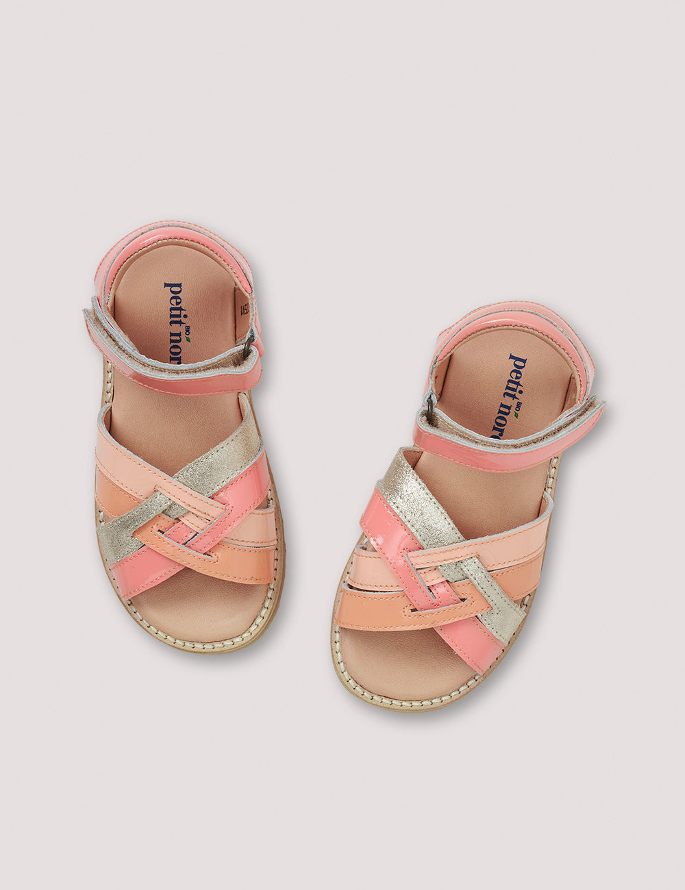 Petit Nord Women's Papaya Patent Leather Sandals - Comfortable Summer Casual Shoes for Beach, Walking & Outdoor Activities
