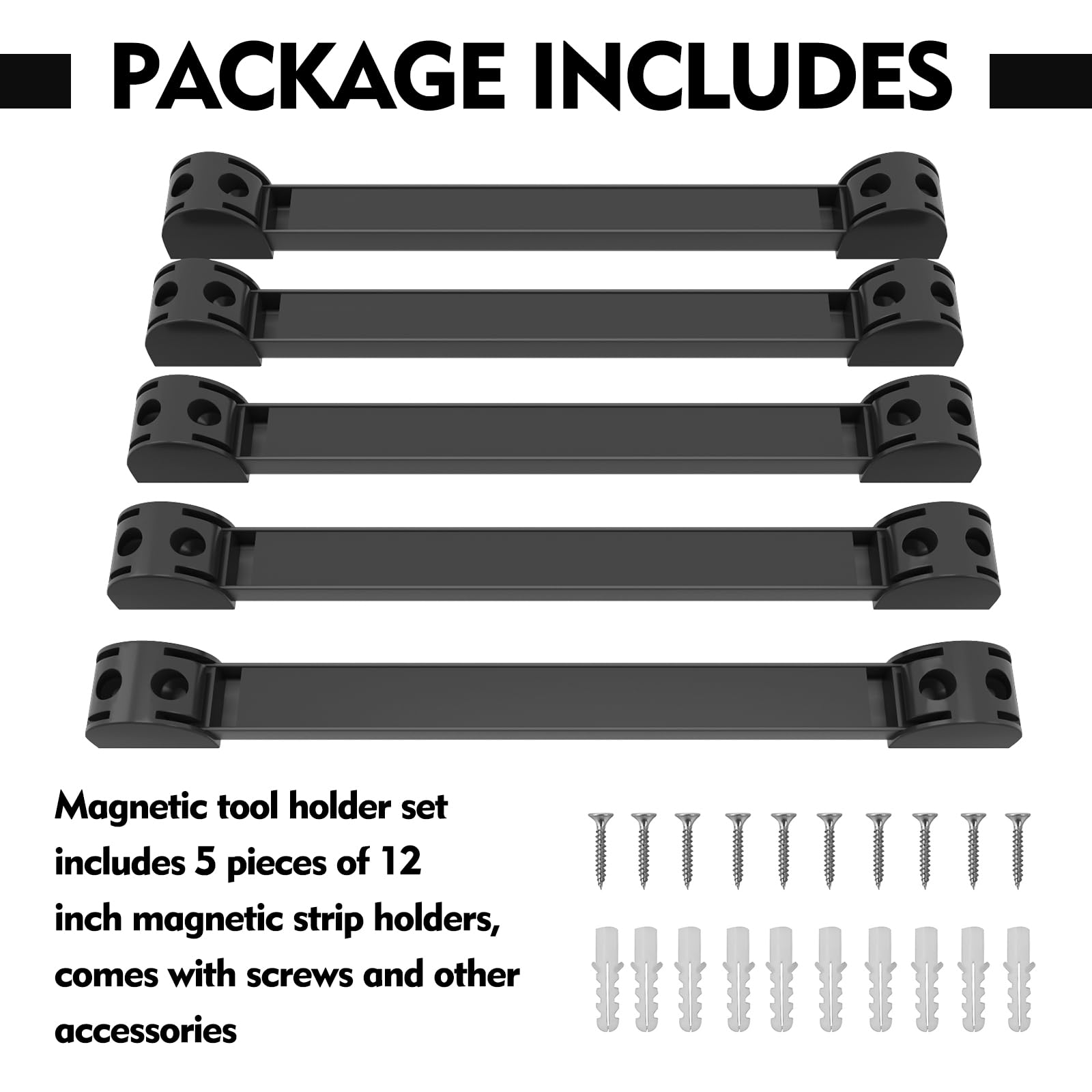 Magnetic Tool Holder with PVC Coated Strip for Garage, Shop & Workplace Organization - Ideal for Tool Storage, Workshop, and DIY Projects
