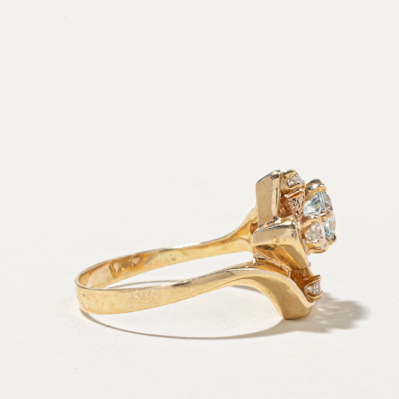 Exquisite 0.50ct Aquamarine & 0.31ct Diamond Cocktail Ring - Size 8 | Elegant Statement Jewelry for Women | Perfect for Evening Parties, Weddings & Special Occasions