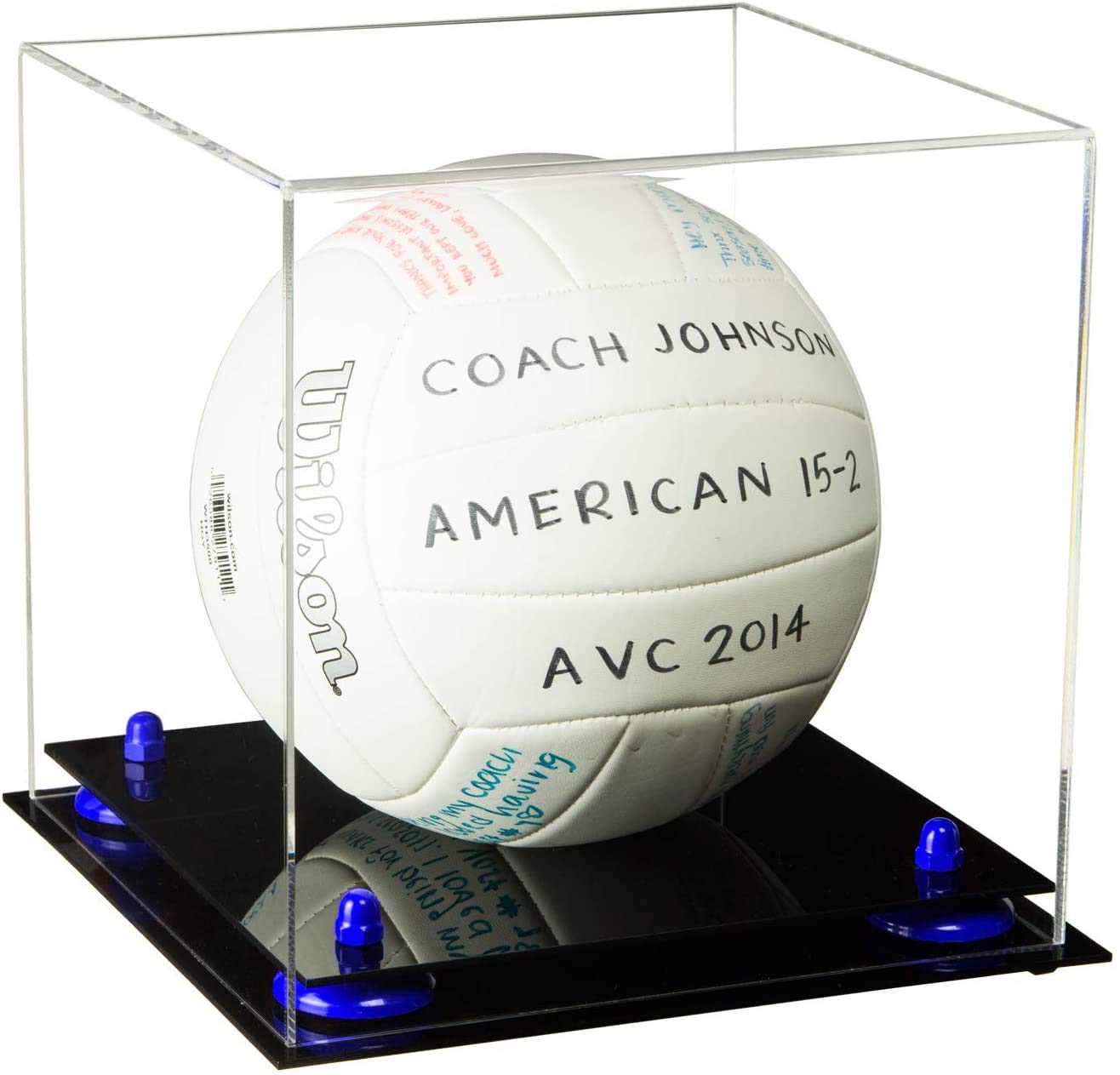 Acrylic Volleyball Display Case - Clear Protective Box for Sports Memorabilia & Awards - Perfect for Trophies, Signed Balls, and Collectibles in Home or Office Decor