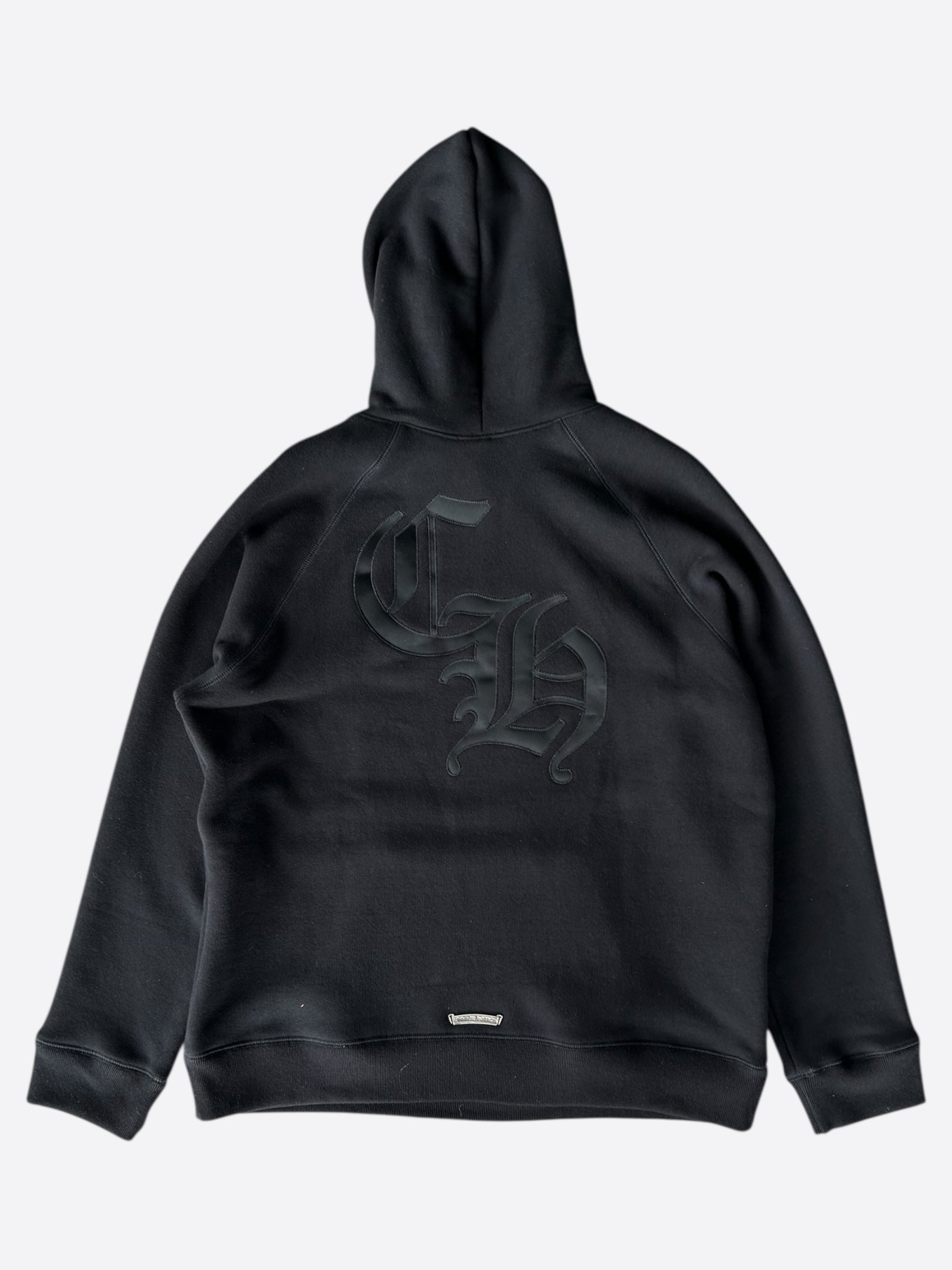 Chrome Hearts Black Triple Cross CH Logo Embroidered Hoodie for Men - Gothic Streetwear Fashion for Casual Outfits & Urban Style