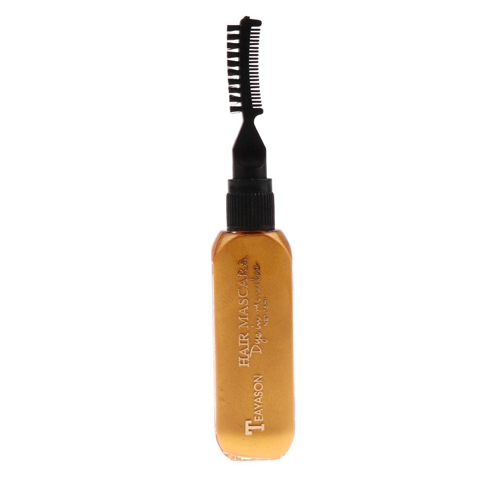GAH Disposable Hair Color Chalk - Temporary Hair Dye for Highlights & Streaks - Gold Shimmer Mascara Style - Perfect for Parties, Halloween & Cosplay