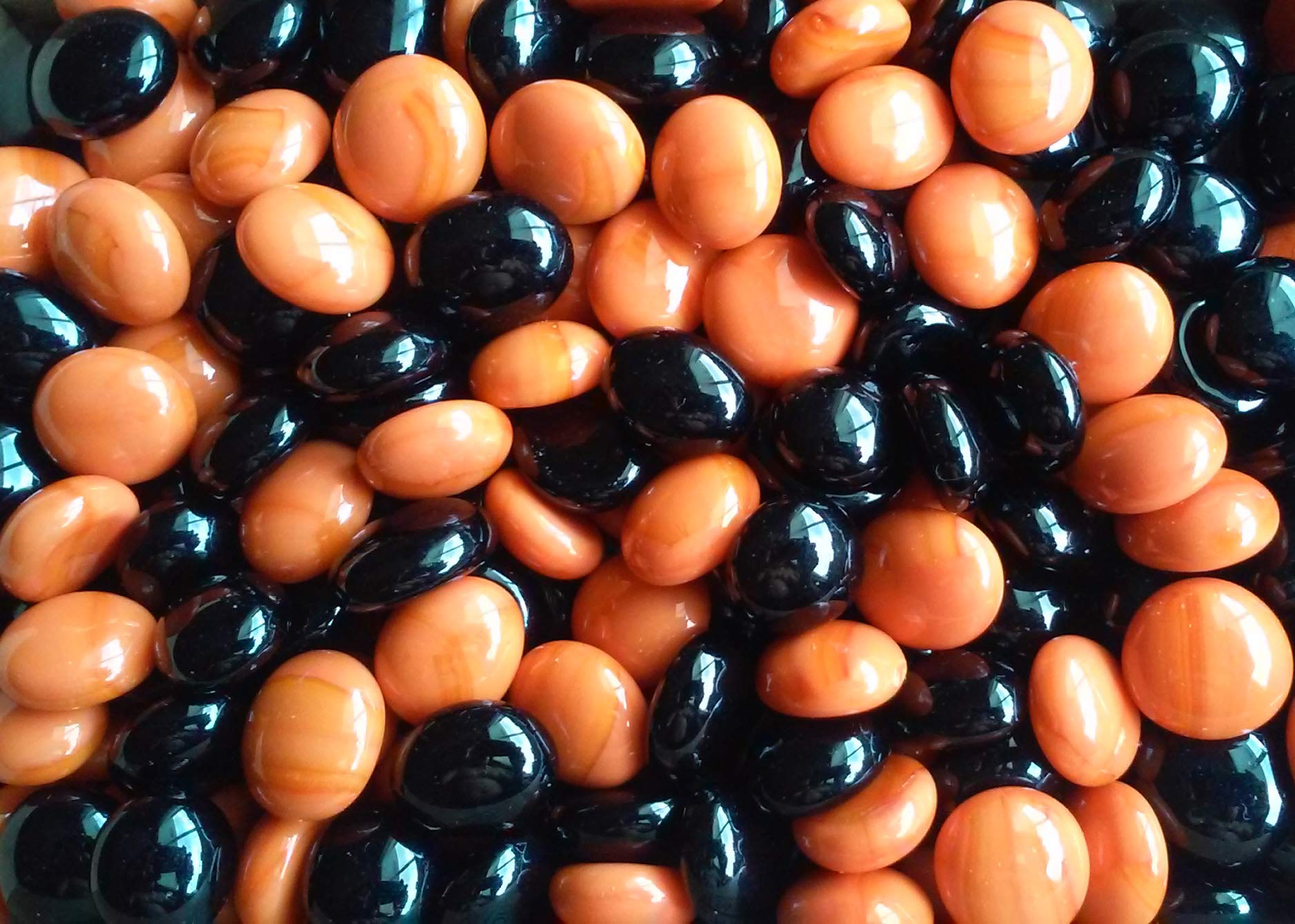 Creative Stuff Glass Gems - 1 LB Vase Fillers for Home Decor, Allure Mix in Opal Black & Orange - Perfect for Floral Arrangements, Wedding Centerpieces, and DIY Craft Projects