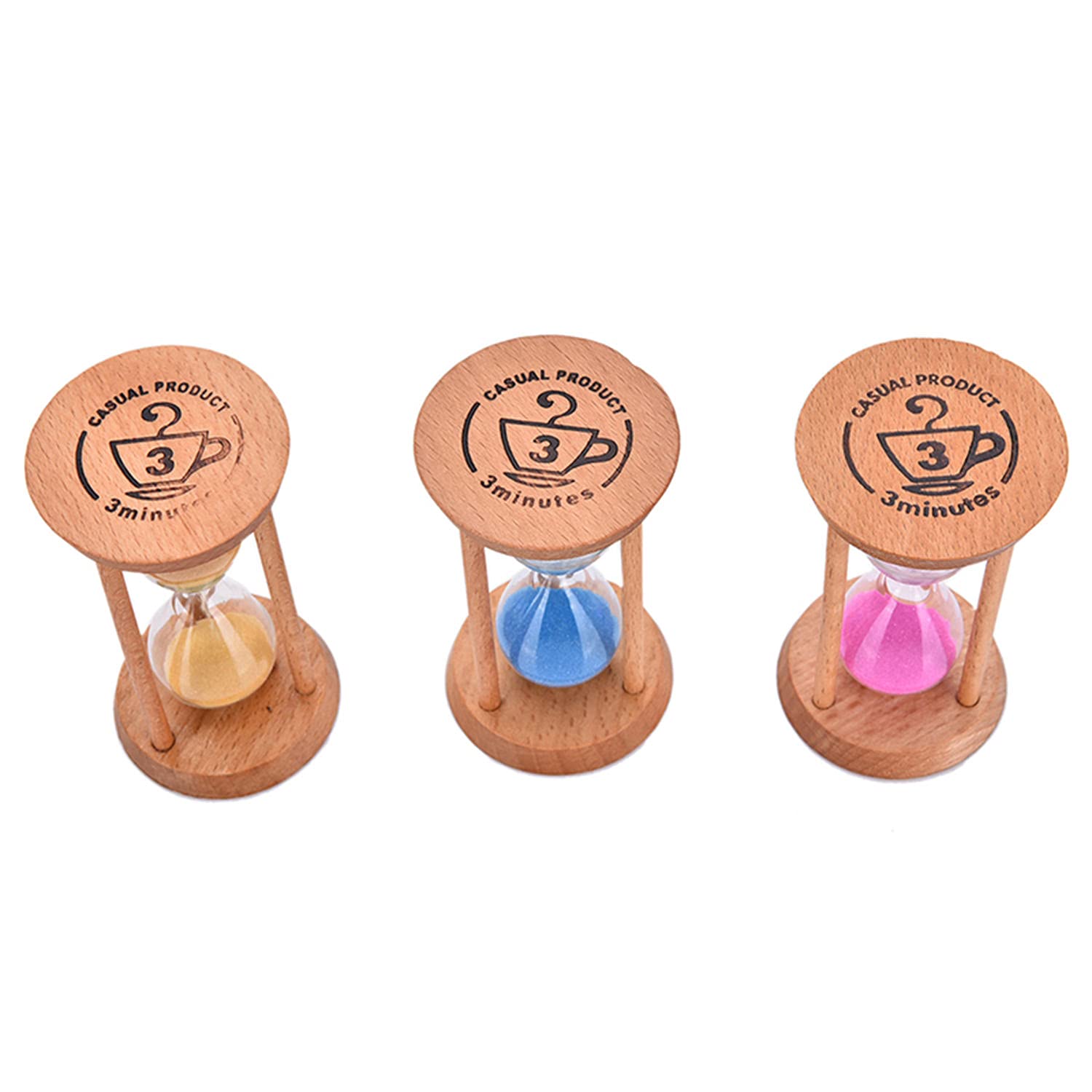 3 Minute Wooden Hourglass Timer - Classic Sand Clock for Home, Kitchen, Office Decor - Perfect Gift for Cooking, Meditation & Productivity Boost