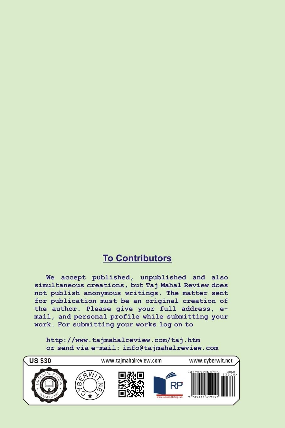 TAJ MAHAL REVIEW: Cyberwit's International Journal of Arts, Literature, Poetry & Culture - Perfect for Scholars, Writers & Culture Enthusiasts