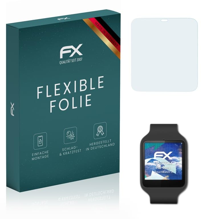 Ultra Clear Flexible Screen Protector for Sony SmartWatch 3 - 3 Pack HD Anti-Scratch Film - Perfect for Workouts, Running & Outdoor Activities