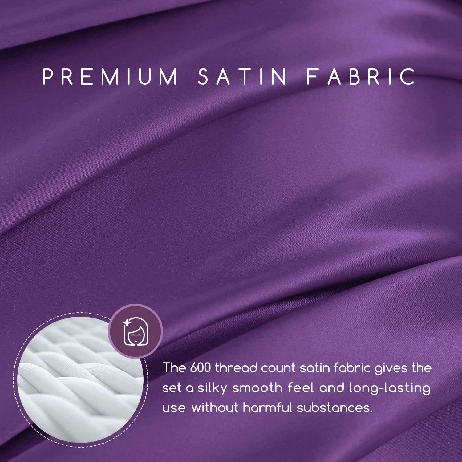 MR&HM Satin Bed Sheets - King Size 4-Piece Silky Bedding Set with 15