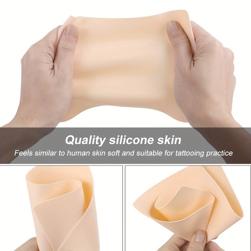 Professional Tattoo Practice Skins with Transfer Paper - Realistic Synthetic Skin for Beginner & Pro Artists - Perfect for Training, Design Testing & Ink Control Practice at Home or Studio