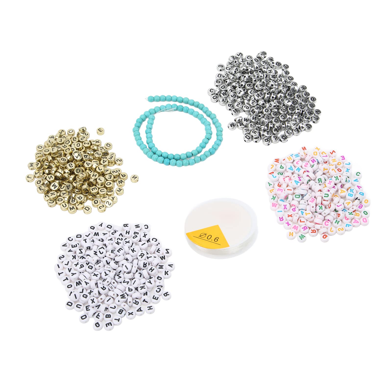 800pcs Letter Beads for Jewelry Making - Durable Plastic Alphabet Beads for DIY Necklaces, Bracelets & Pendants - Perfect for Hand-Eye Coordination & Kids Crafts (Great for Gifts, Party Favors & Personalized Jewelry)