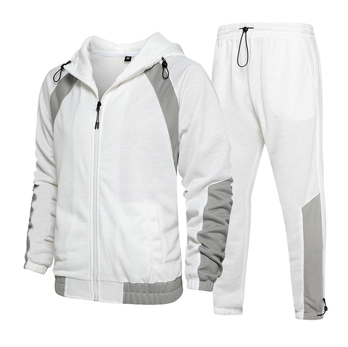 Men's Casual Tracksuit Set - 2 Piece Long Sleeve Hooded Running Jogging Athletic Sportswear for Gym, Workout & Outdoor Activities