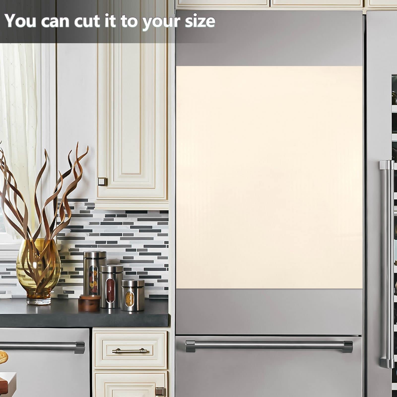 Bisque Magnetic Dishwasher Cover - Decorative Sticker Panel for Dishwasher & Fridge - Waterproof Kitchen Decoration - Perfect for Home, Apartment & RV Use
